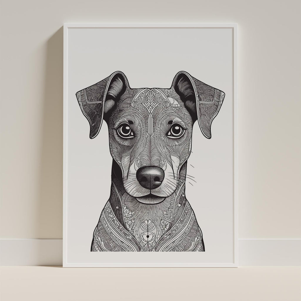 Miniature Pinscher Mandala Black and White Dog Series image 9