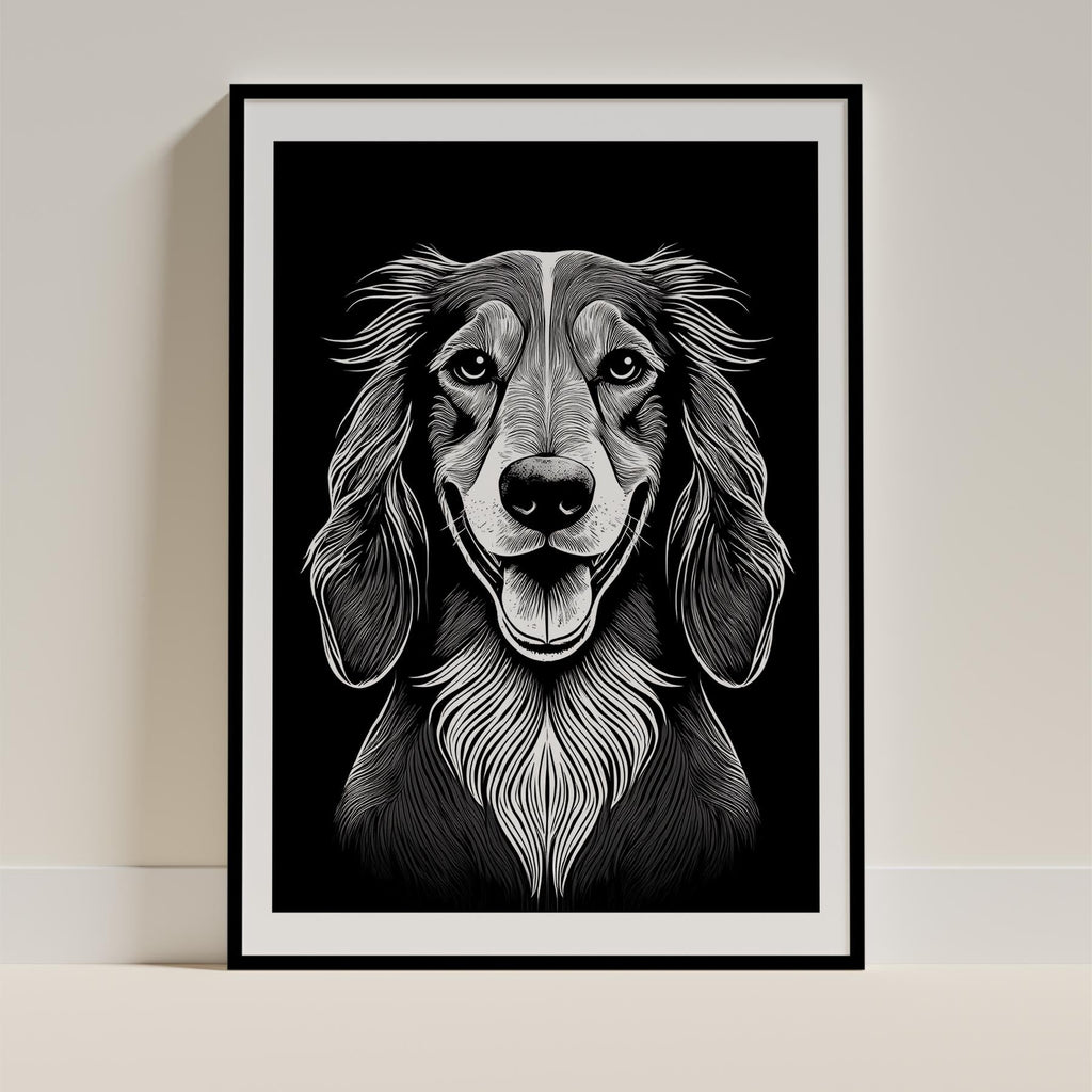 Afghan Line Dog Series in Black and White image 0