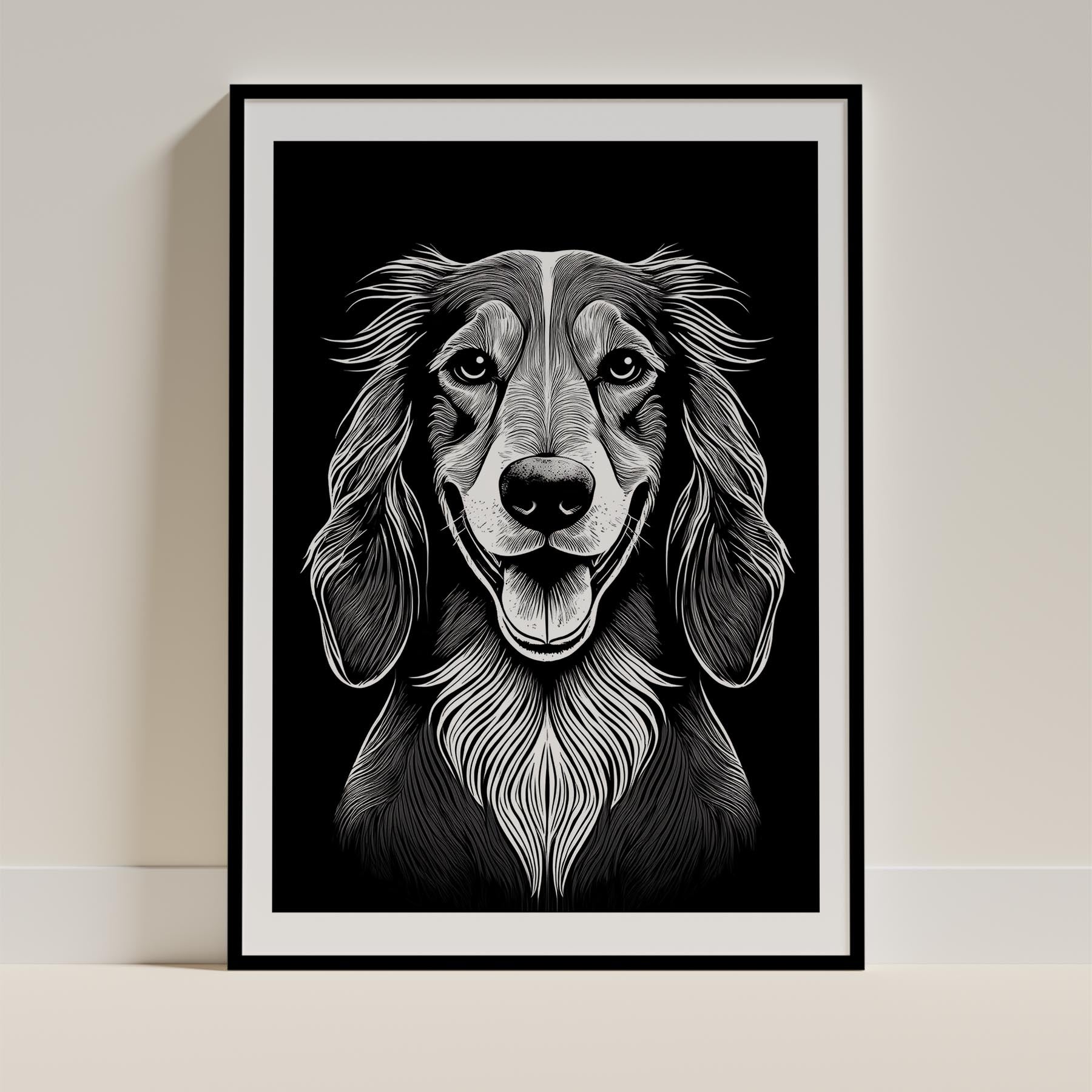 Afghan Line Dog Series in Black and White image 0