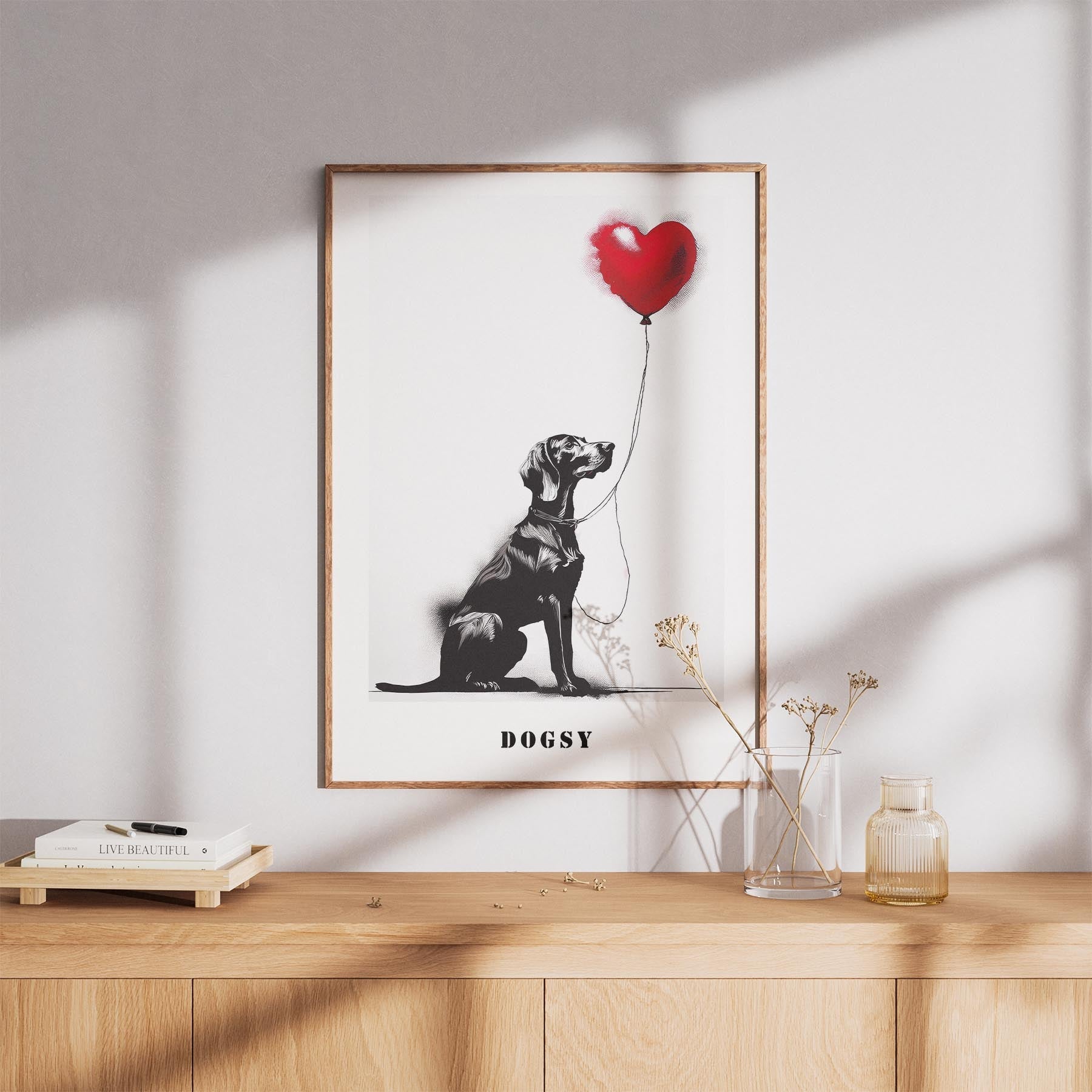 Hungarian Vizsla DOGSY Series inspired by the Art of Banksy with text Dogsy image 8