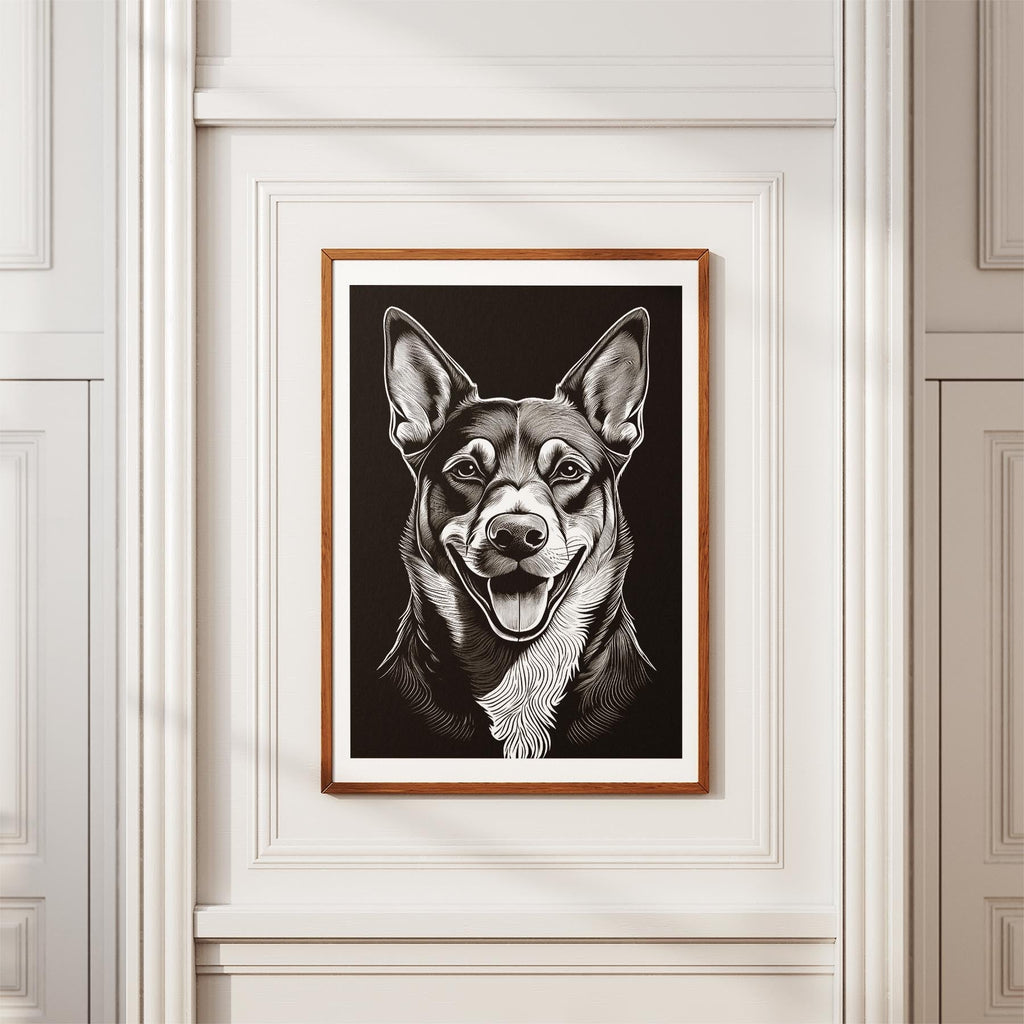 Kelpie Line Dog Series in Black and White image 3