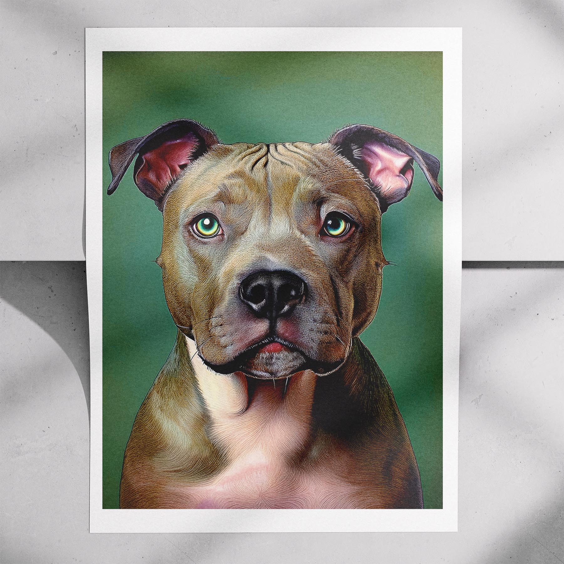 Staffordshire Bull Terrier Green Painted Series image 7