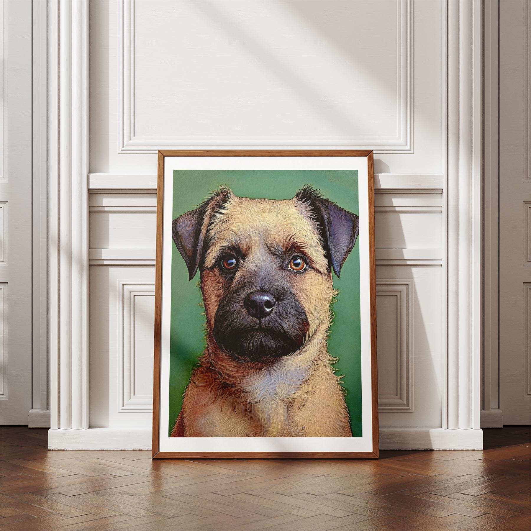 Border Terrier Green Painted Series image 4