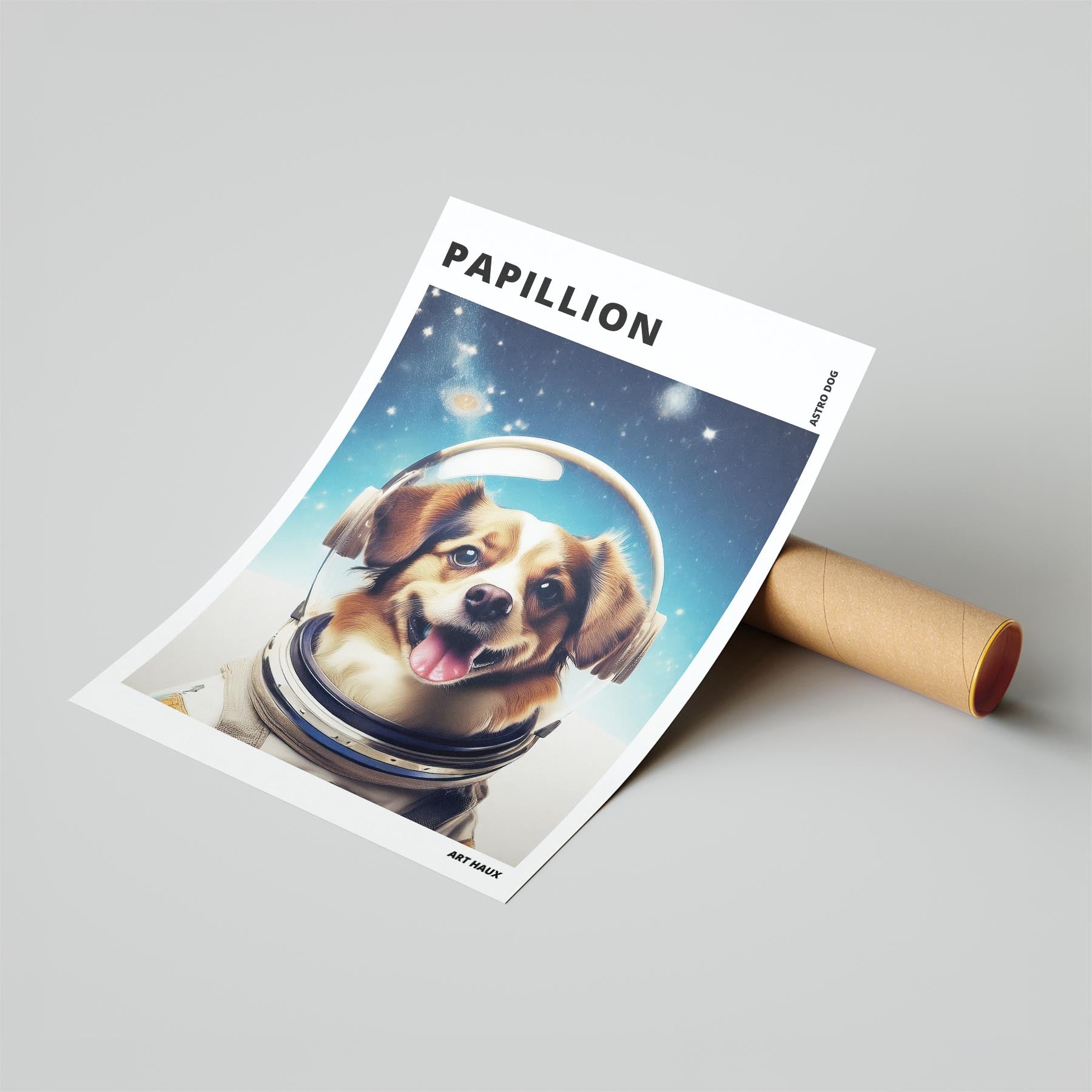 Papillon Astronaut Dog Series with Text Astro Dog image 6