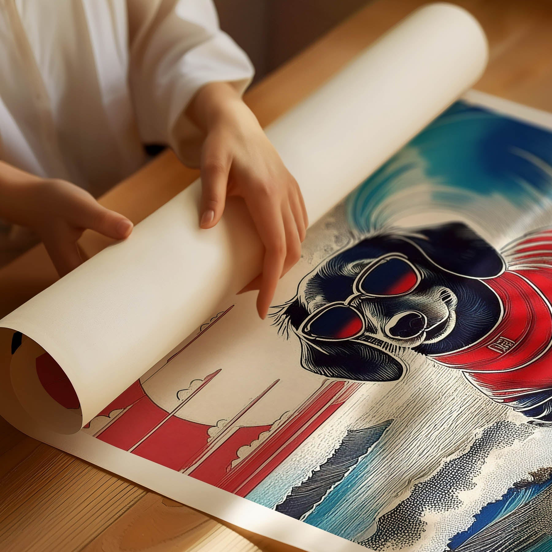 Dachshund Hokosai Surfer Dogs 1 image 3