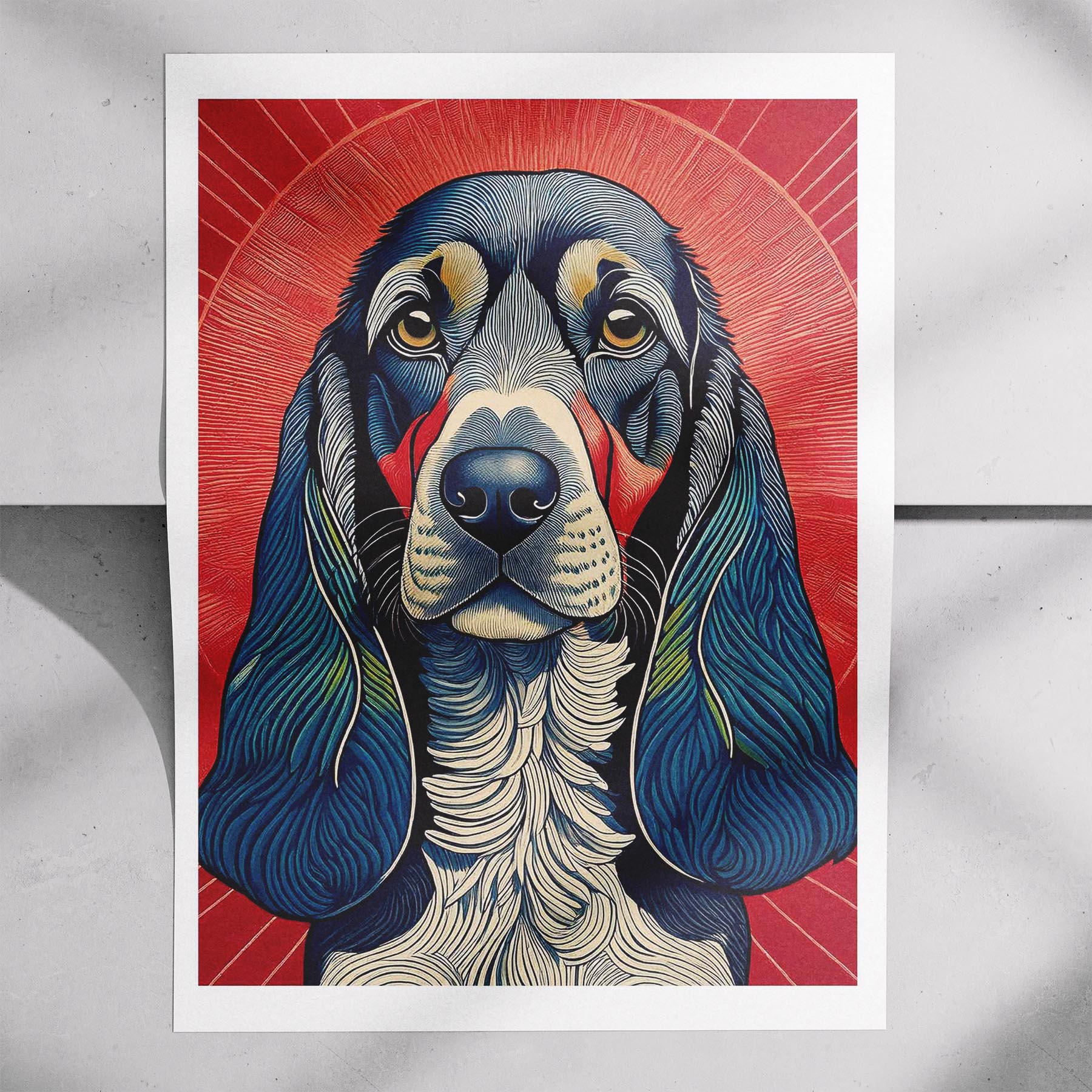 Bloodhound Hokusai Japanese Inspired Dog Series 2 image 7