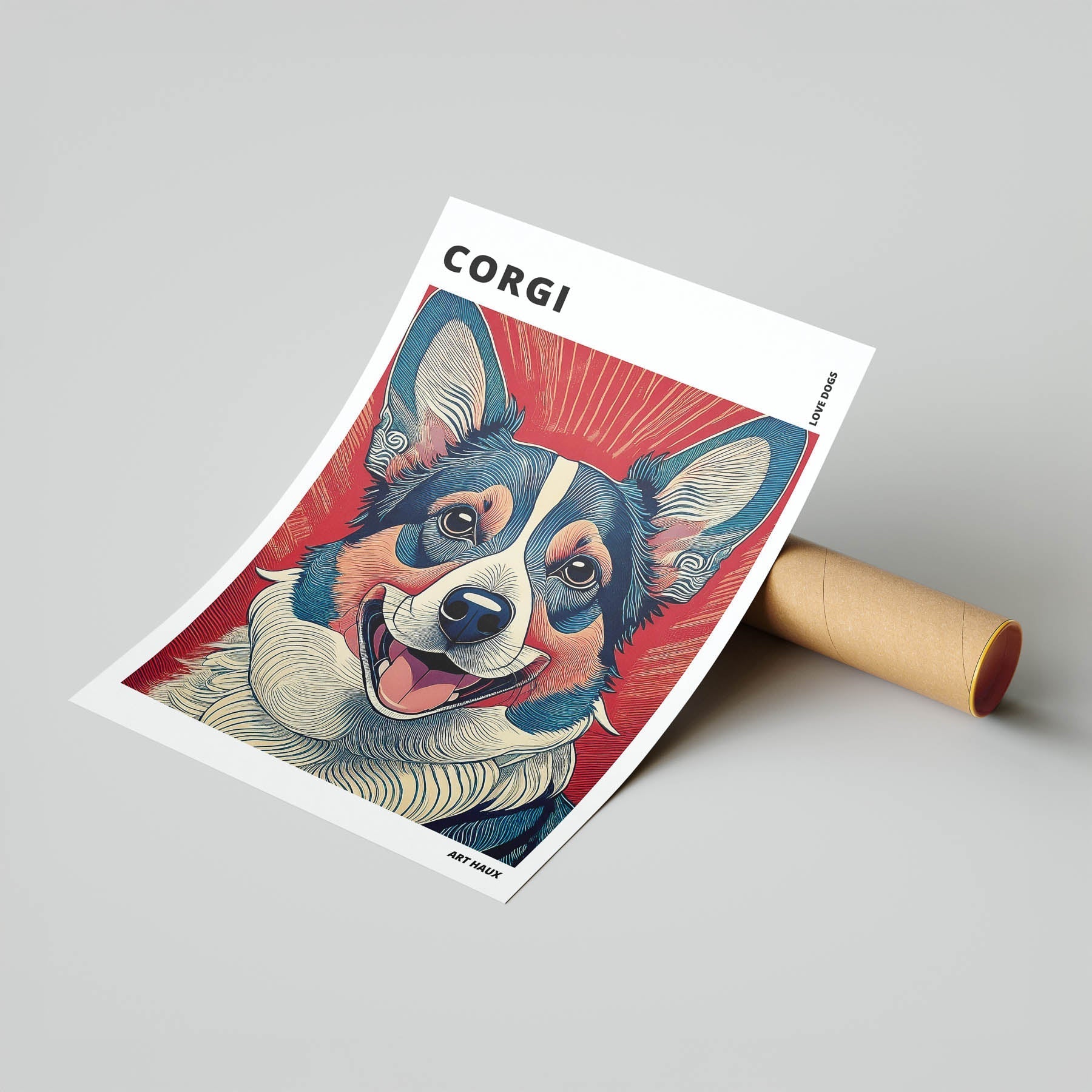 Corgi Hokusai Japanese Inspired Dog Series with Text image 6