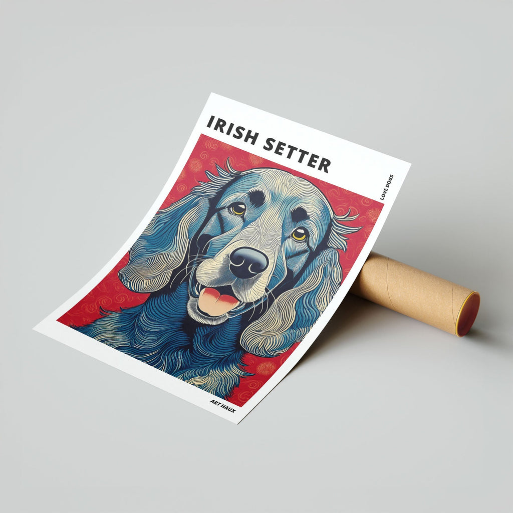 Irish Setter Hokusai Japanese Inspired Dog Series with Text image 6