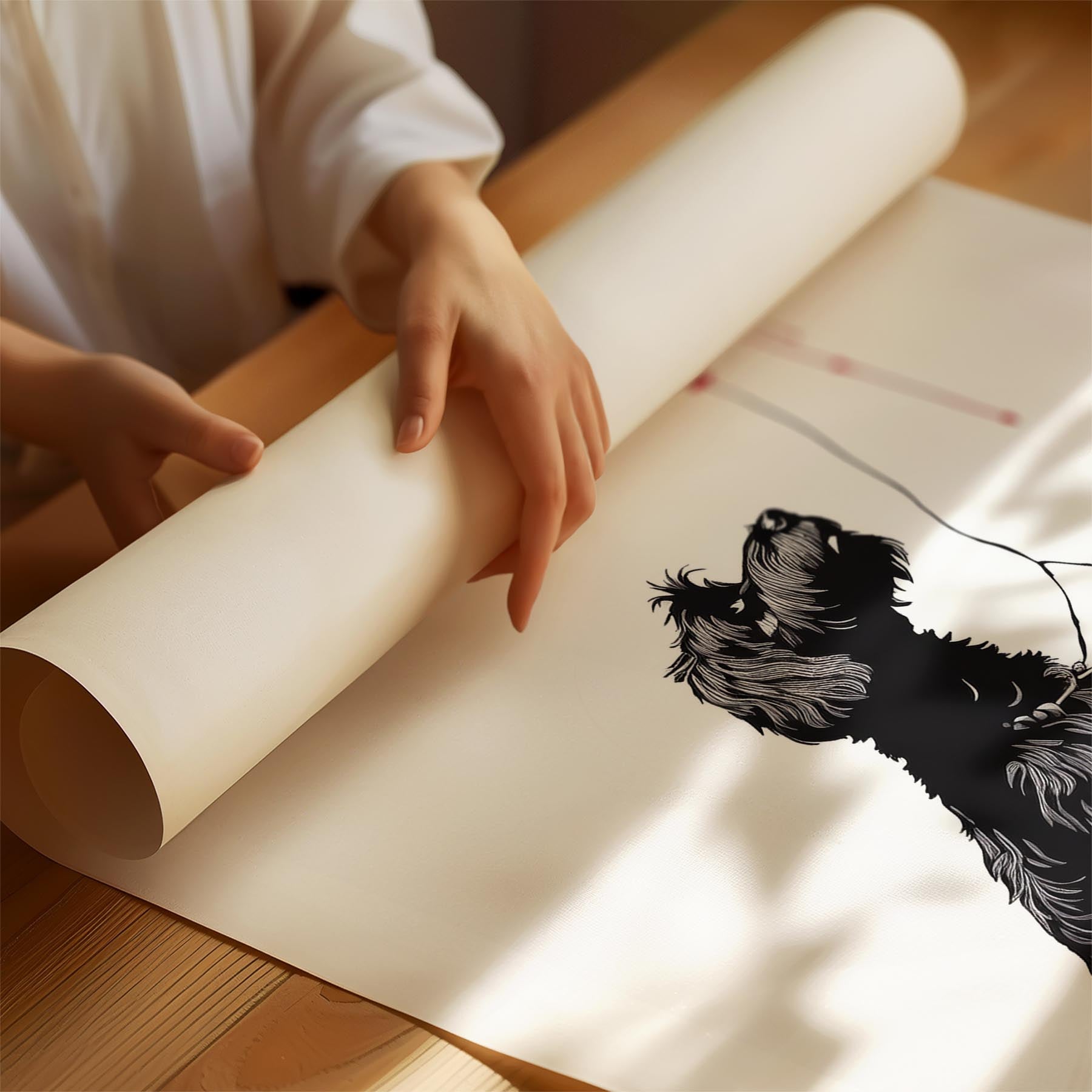 Black Russian Terrier DOGSY Series inspired by the Art of Banksy with text Dogsy image 1