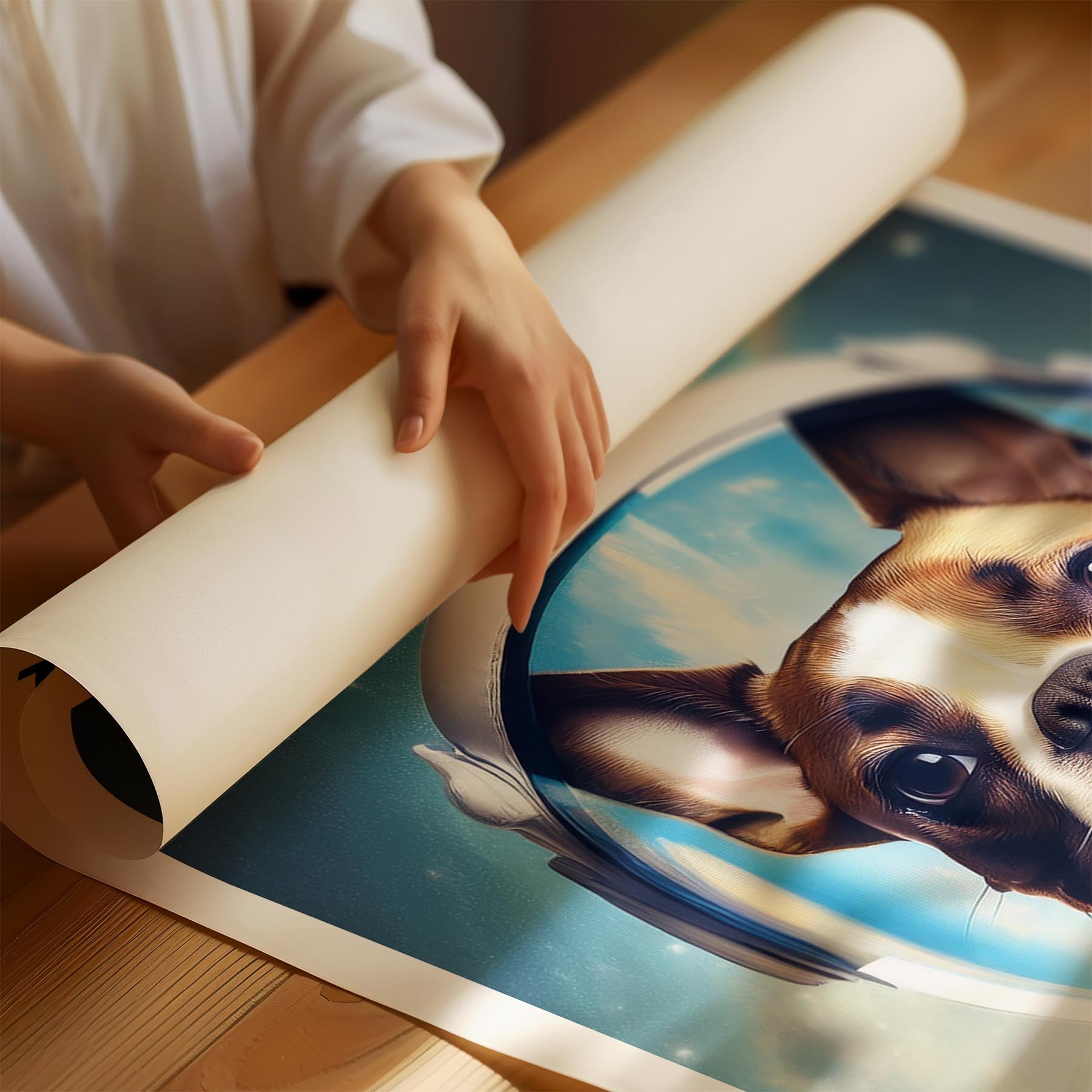 Boston Terrier Astronaut Dog Series with Text Astro Dog image 1