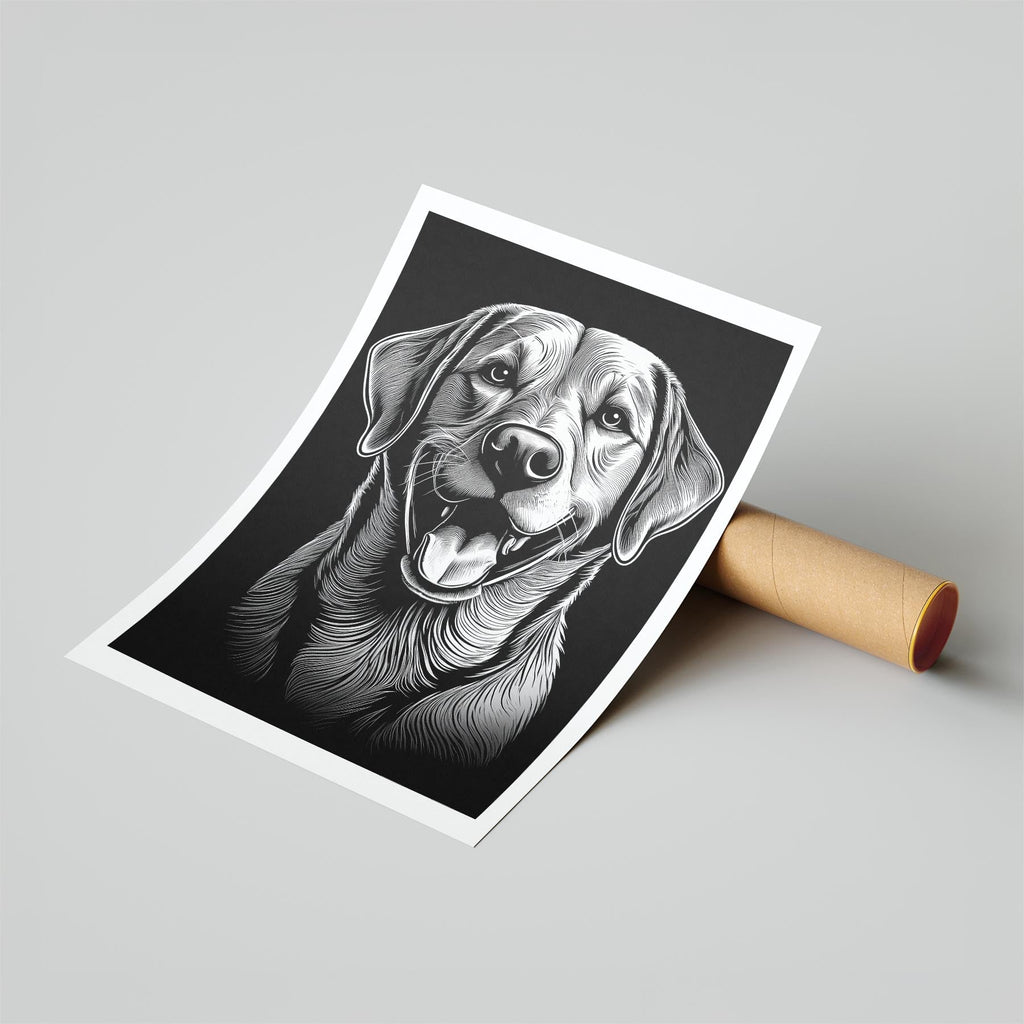 Labrador Retriever Line Dog Series in Black and White image 6