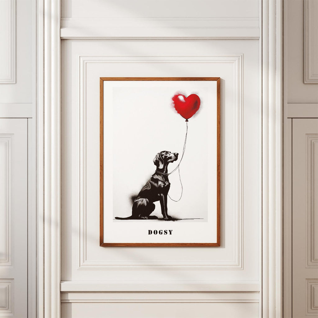 Hungarian Vizsla DOGSY Series inspired by the Art of Banksy with text Dogsy image 3
