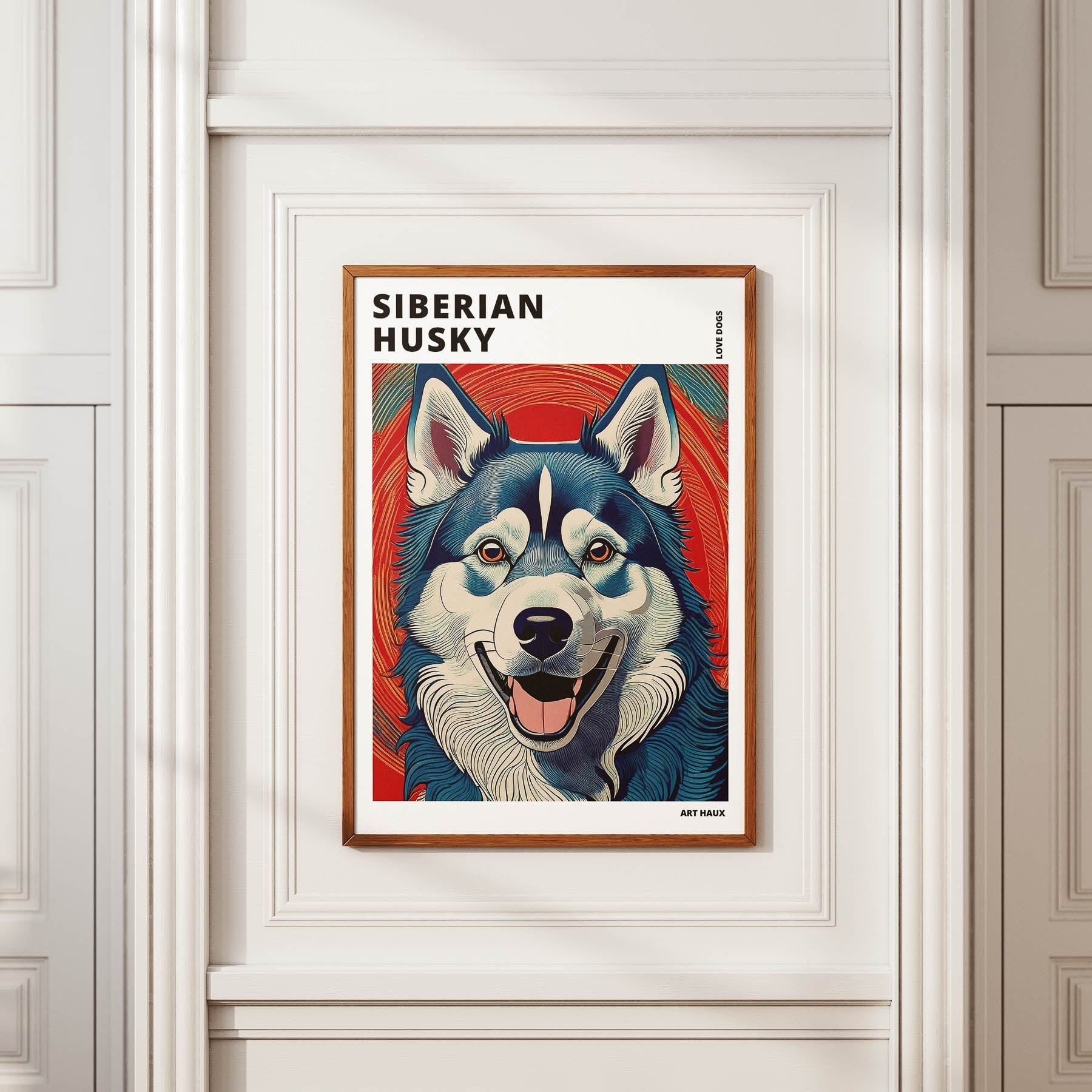Siberian Husky Hokusai Japanese Inspired Dog Series with Text image 3