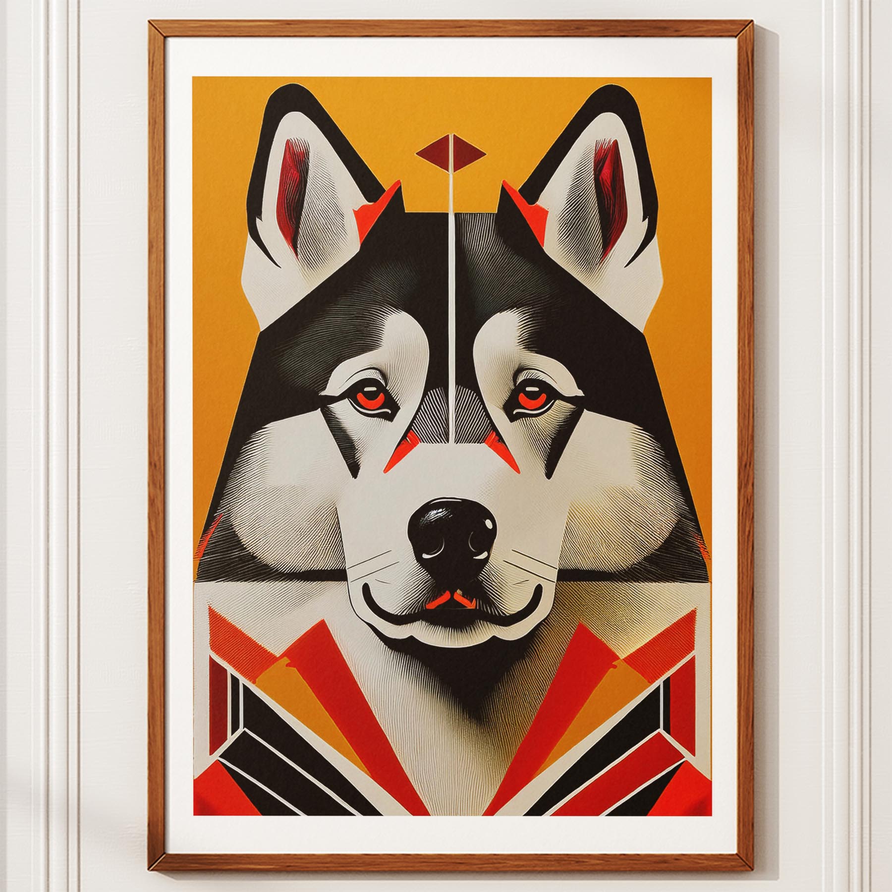 Alaskan Malamute Geometric Orange Series image 10