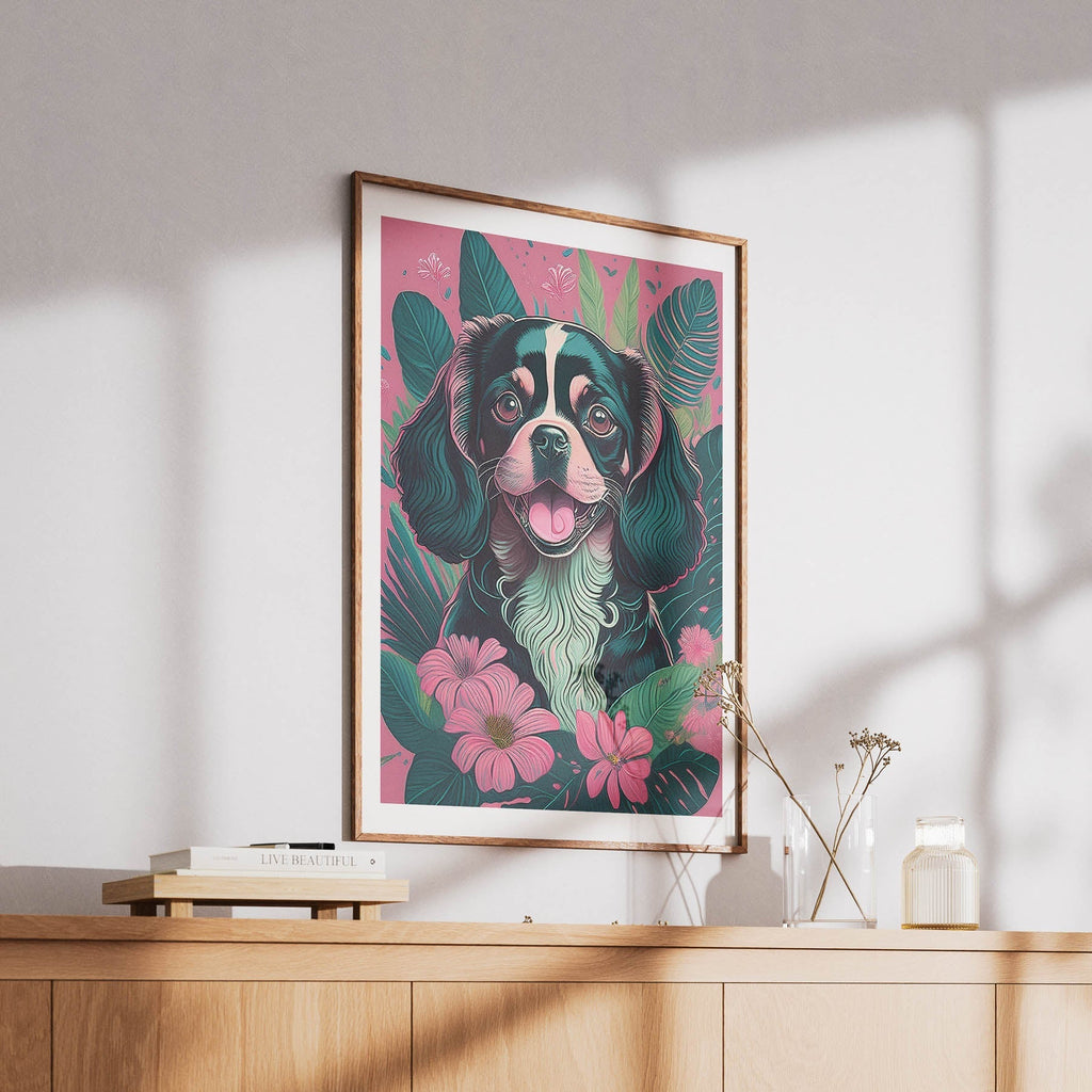 King Charles Spaniel Flowery Dog image 6
