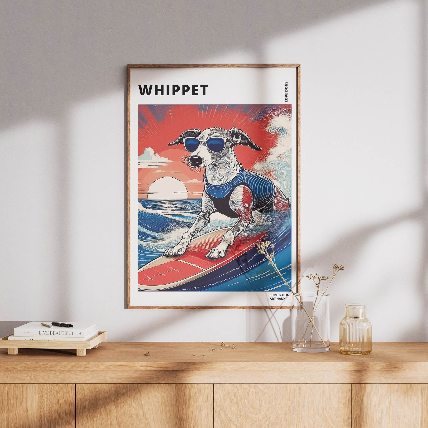 Whippet Hokosai Surfer Dogs 1 image 8