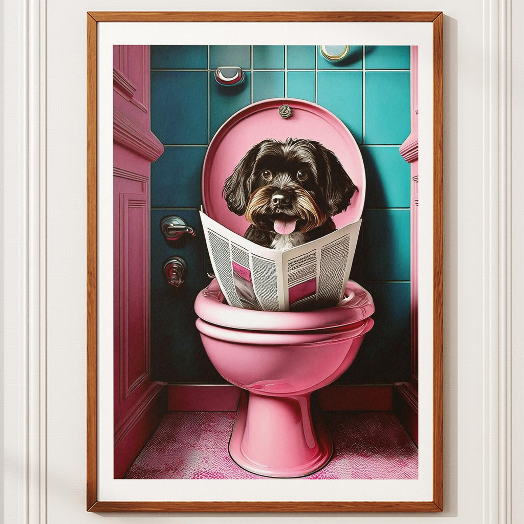 Havanese Toilet Dogs PInk and Turquise image 10