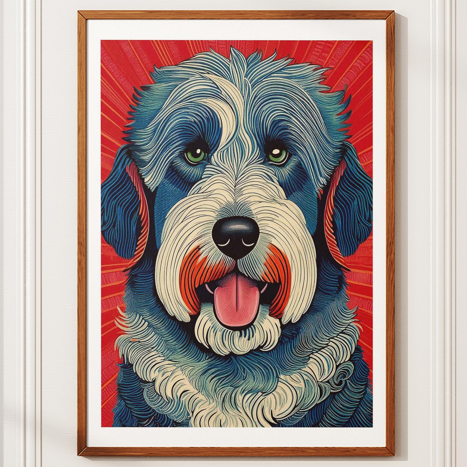 Old English Sheepdog Hokusai Japanese Inspired Dog Series 2 image 10