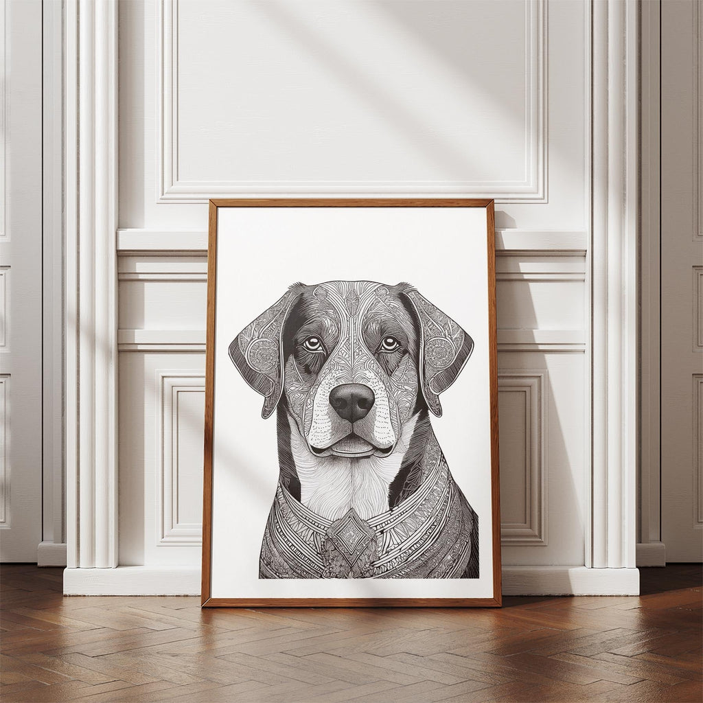 Bernese Mountain Dog Mandala Black and White Dog Series image 4