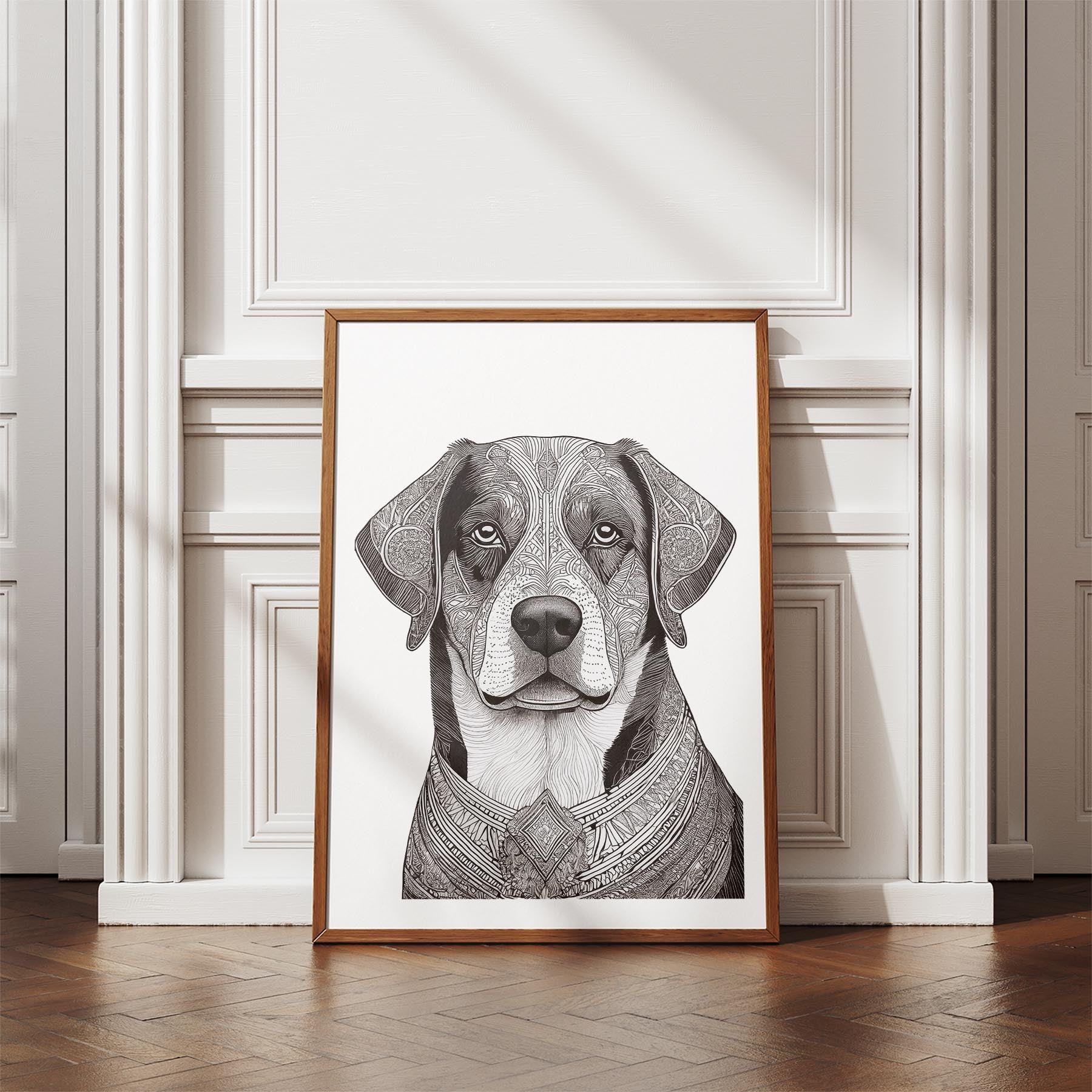 Bernese Mountain Dog Mandala Black and White Dog Series image 4