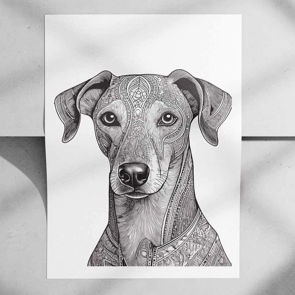 Greyhound Mandala Black and White Dog Series image 7