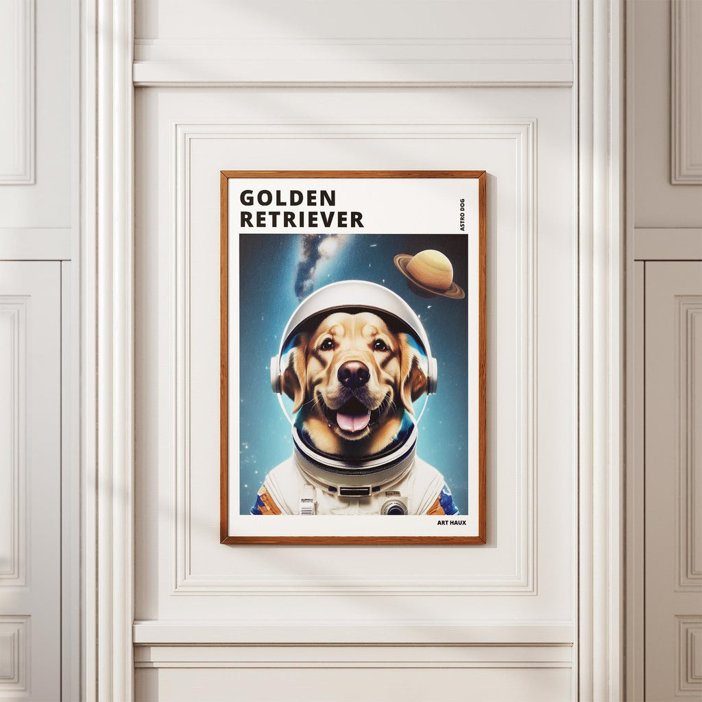 Golden Retriever Astronaut Dog Series with Text Astro Dog image 3