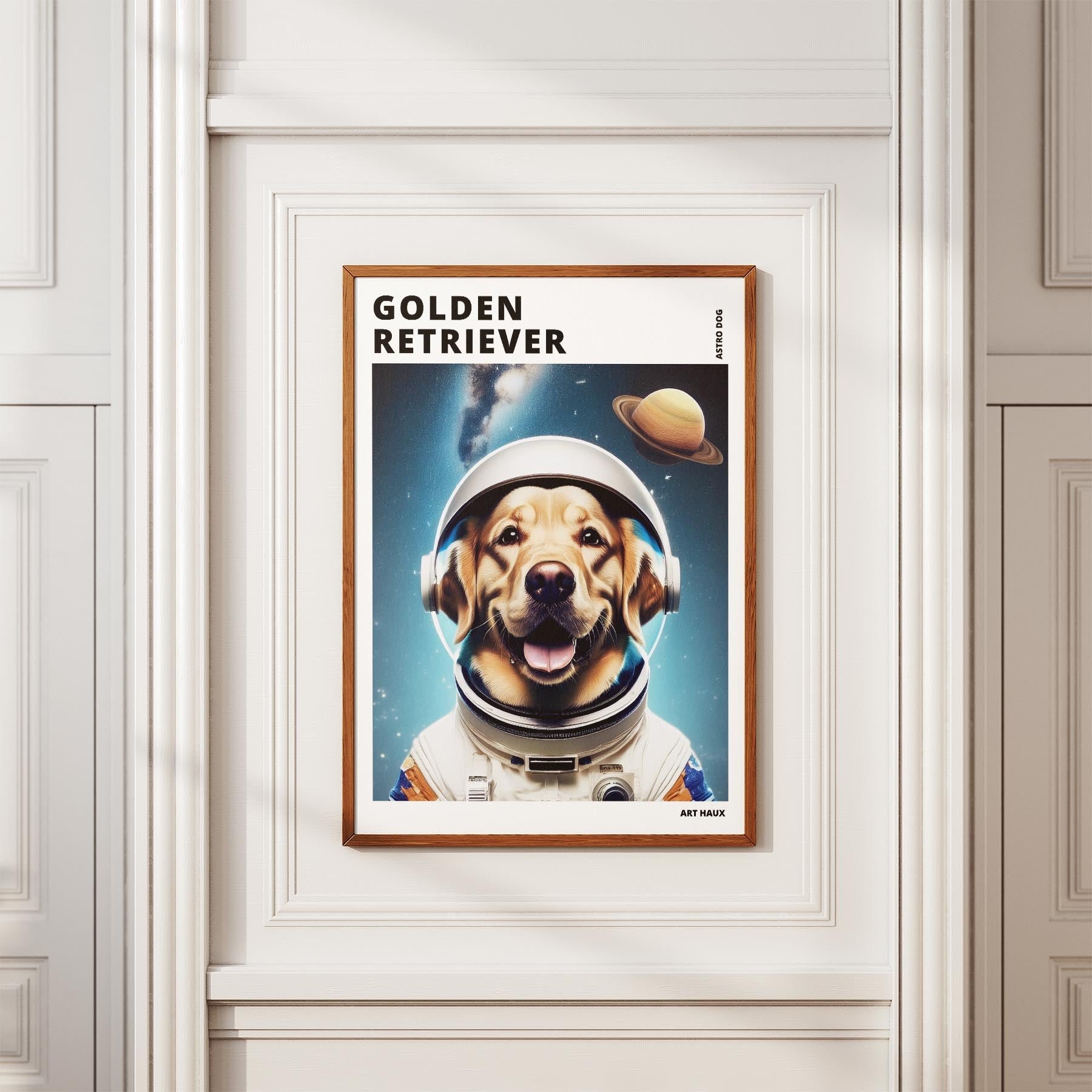 Golden Retriever Astronaut Dog Series with Text Astro Dog image 3