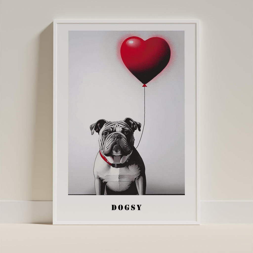 Bulldog DOGSY Series inspired by the Art of Banksy with text Dogsy image 9