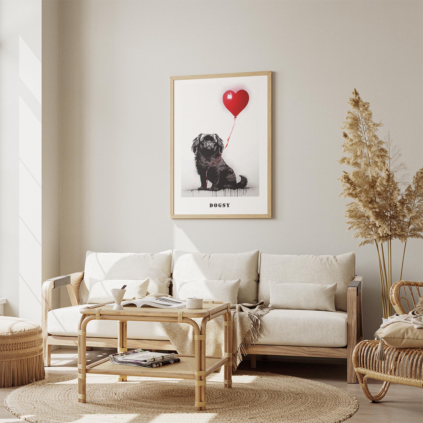 Pekingese DOGSY Series inspired by the Art of Banksy with text Dogsy image 2