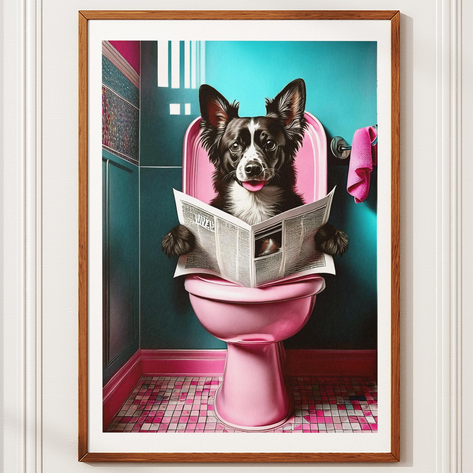 Chinese Crested Toilet Dogs PInk and Turquise image 10