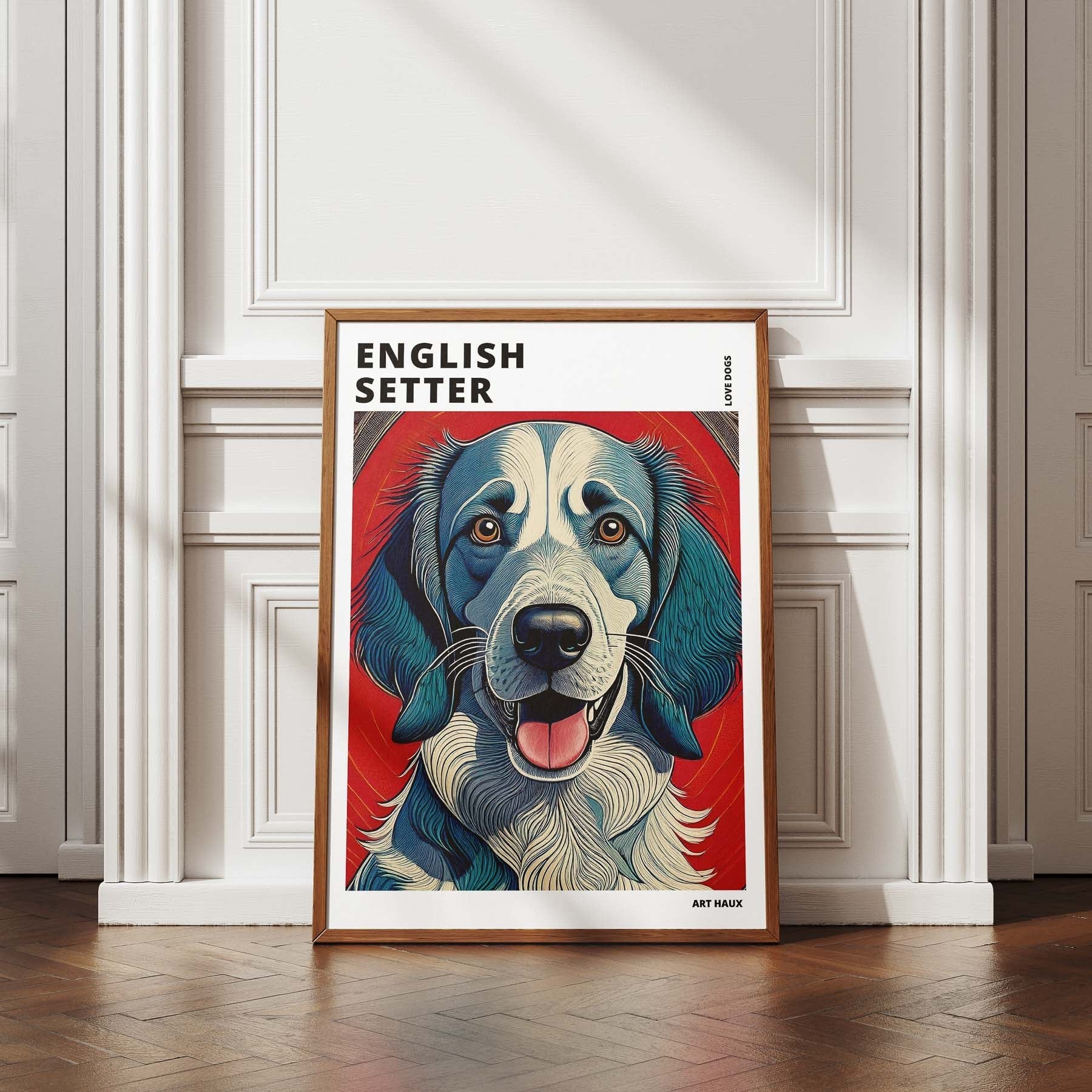 English Setter Hokusai Japanese Inspired Dog Series with Text image 4