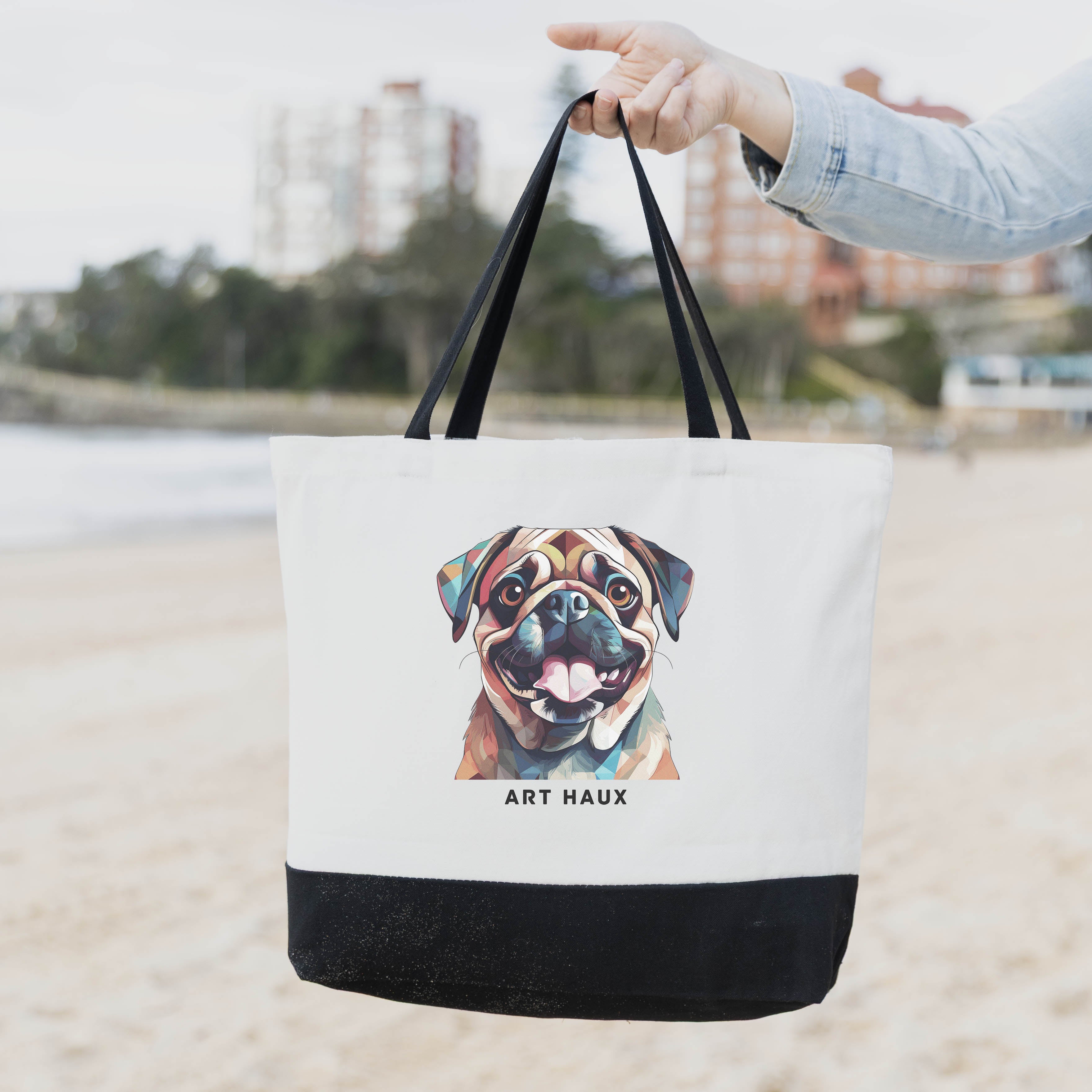 Pug Chic Graphic Art Bag image 1