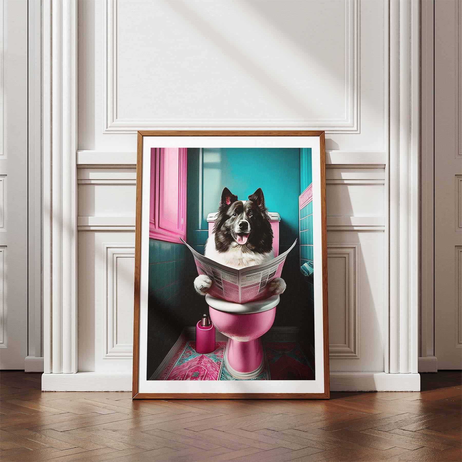 Samoyed Toilet Dogs PInk and Turquise image 4