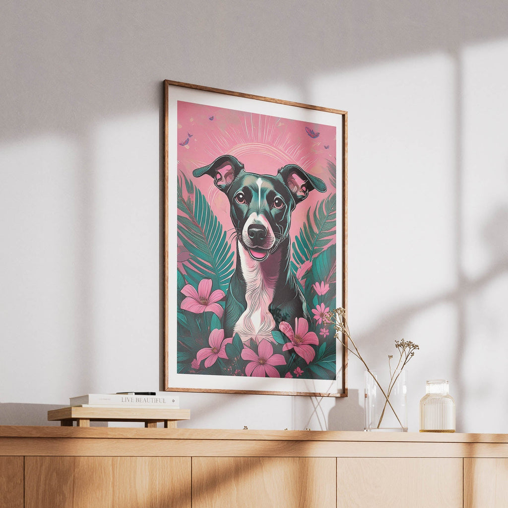 Whippet Flowery Dog image 6