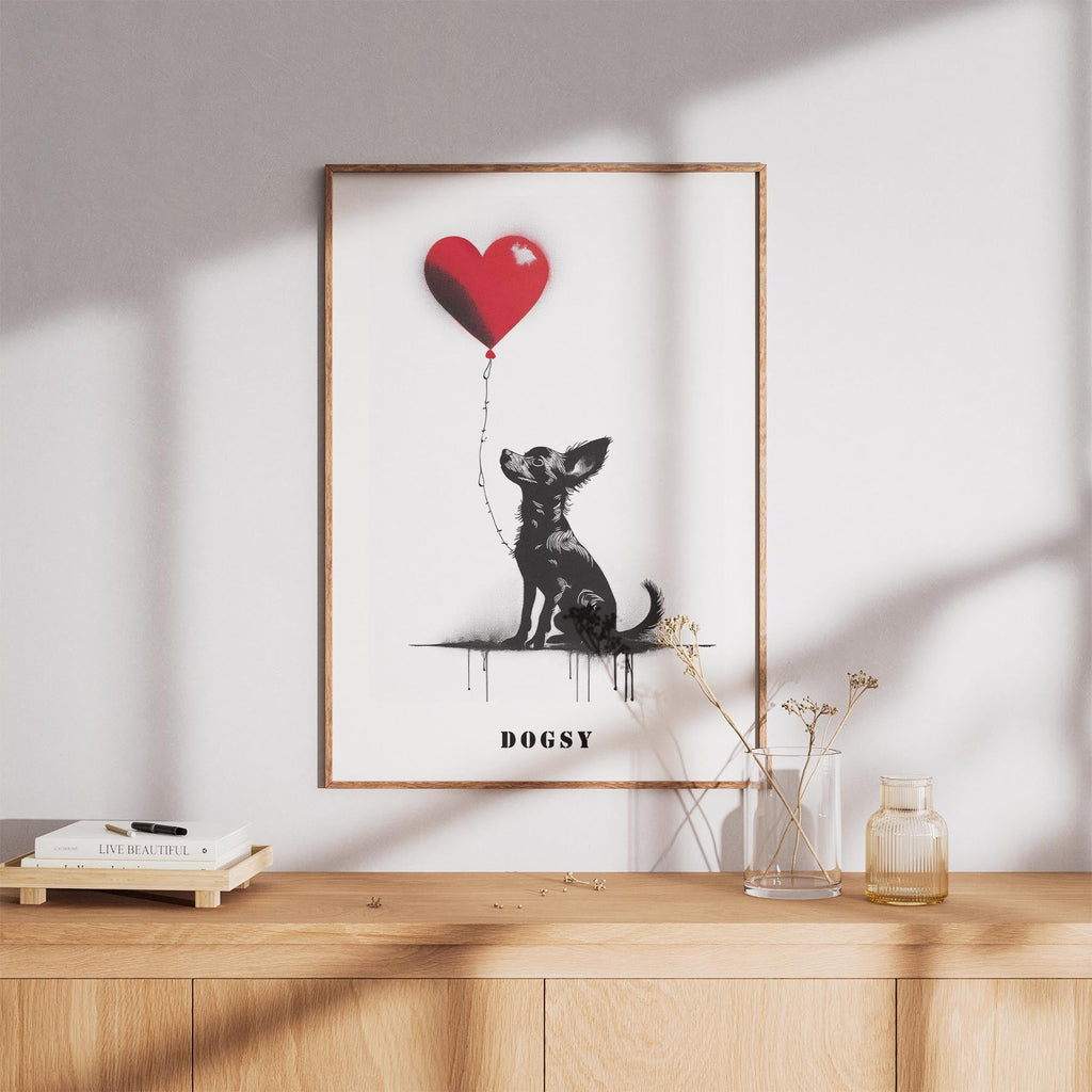 Chihuahua DOGSY Series inspired by the Art of Banksy with text Dogsy image 8