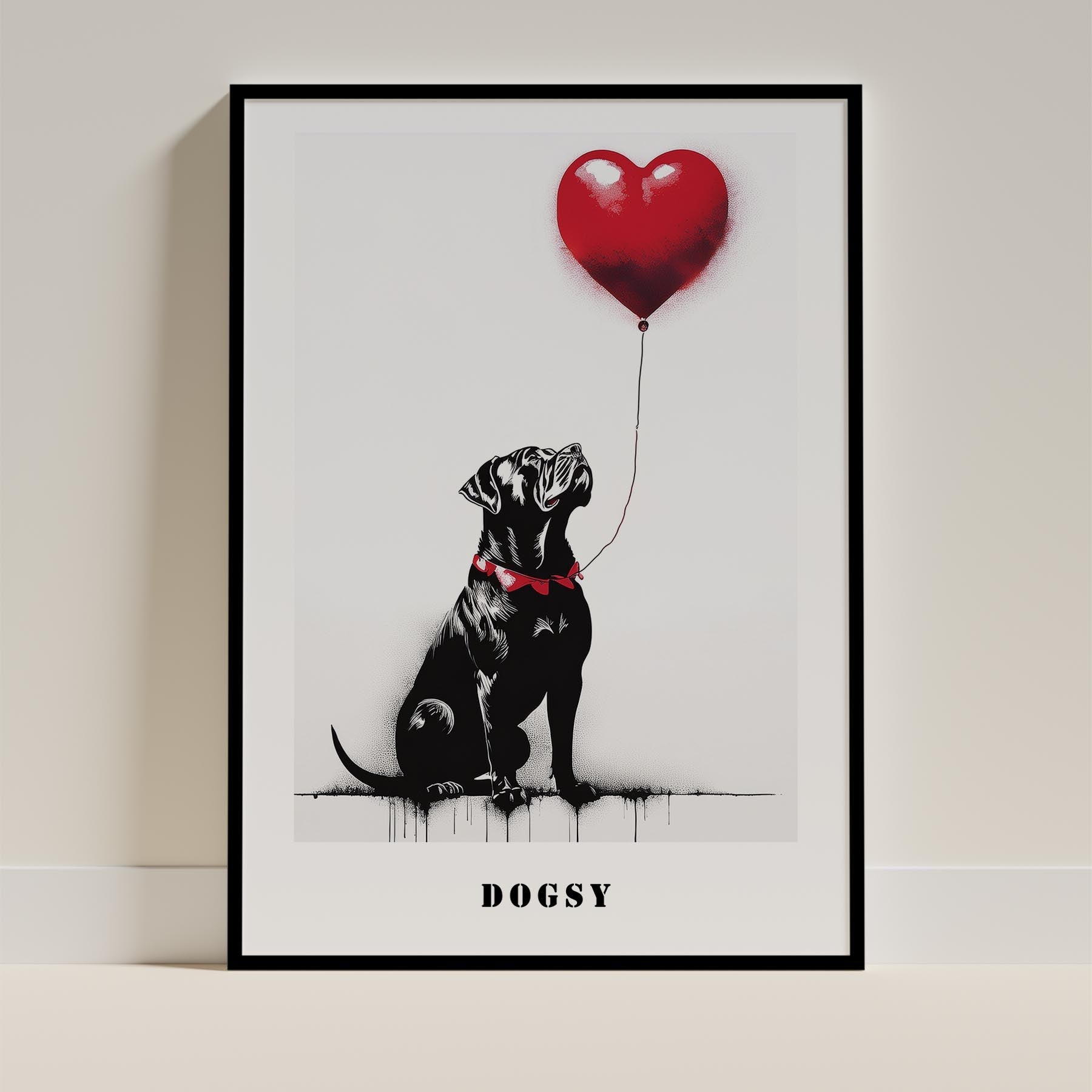 Bullmastiff DOGSY Series inspired by the Art of Banksy with text Dogsy image 0