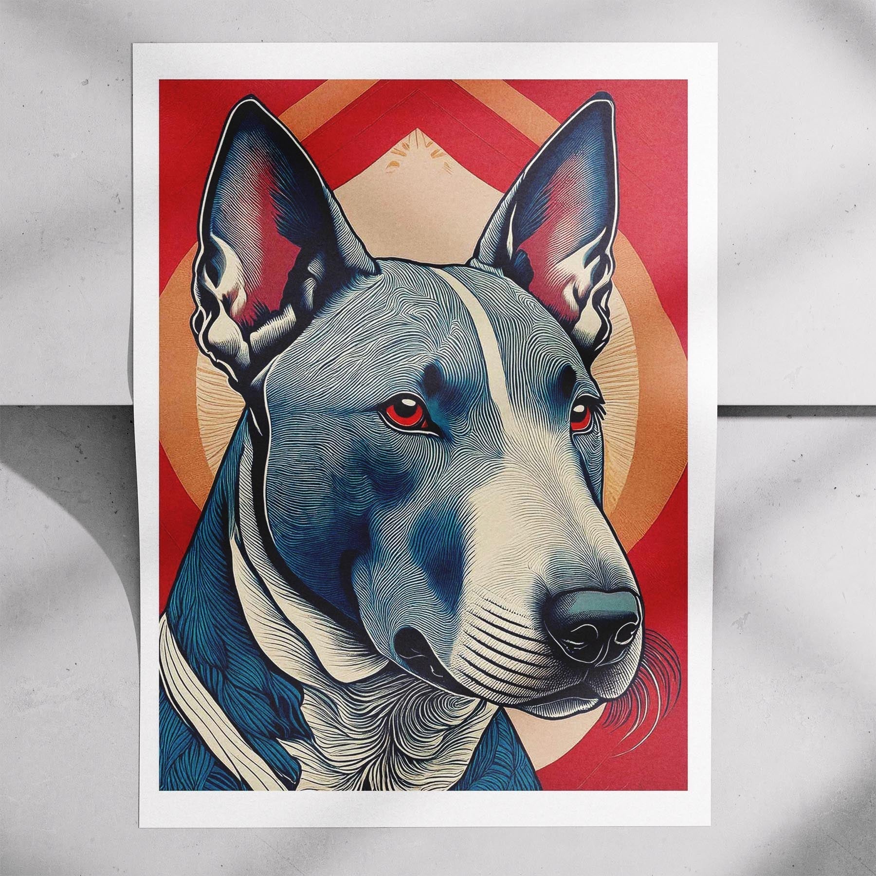 Bull Terrier Hokusai Japanese Inspired Dog Series 2 image 7