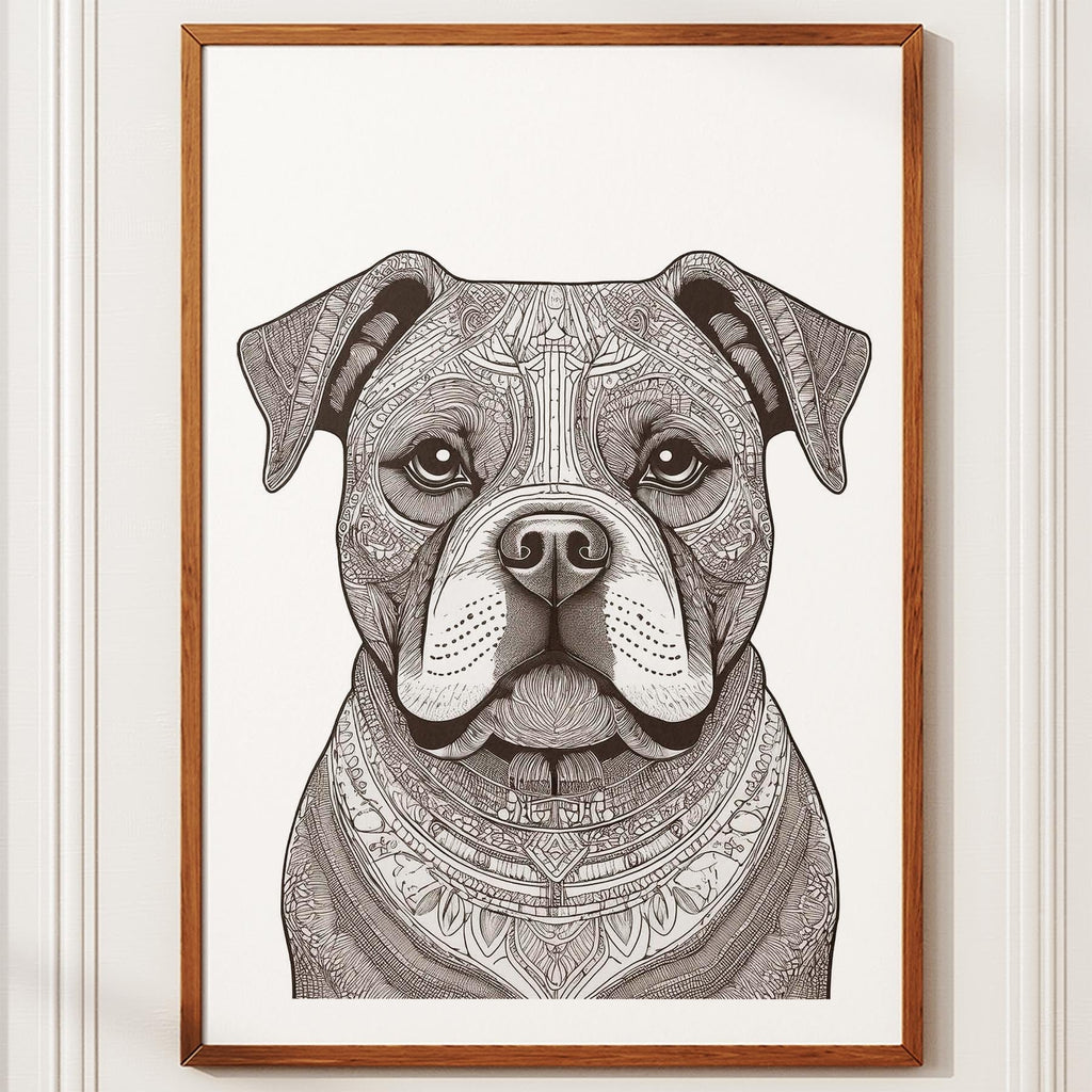 Bulldog Mandala Black and White Dog Series image 10