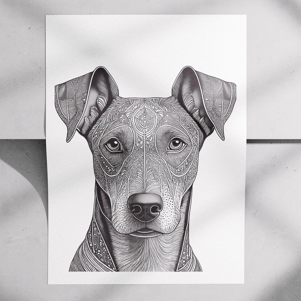Doberman Mandala Black and White Dog Series image 7