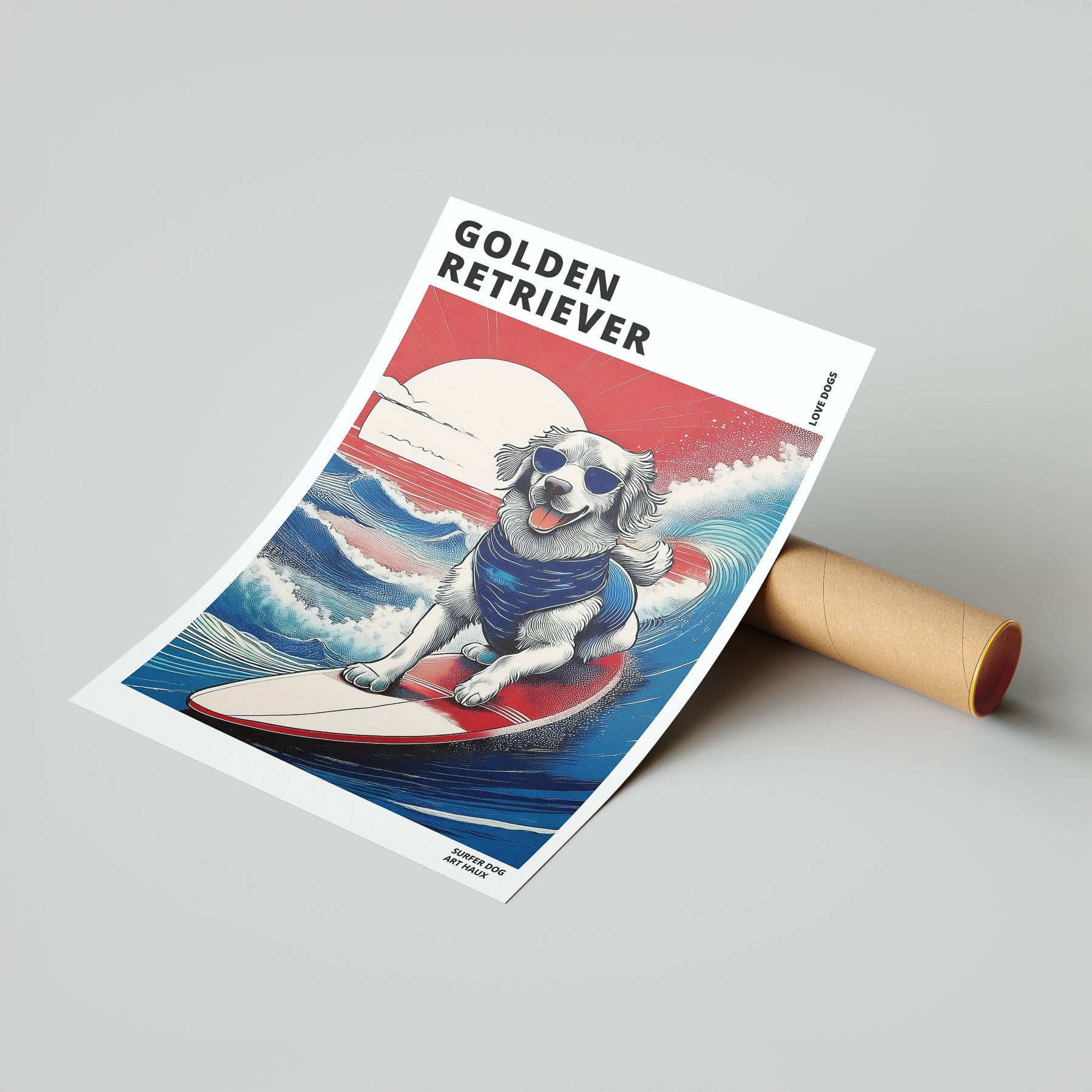 Golden Retriever Hokosai Surfer Dogs 1 image 7