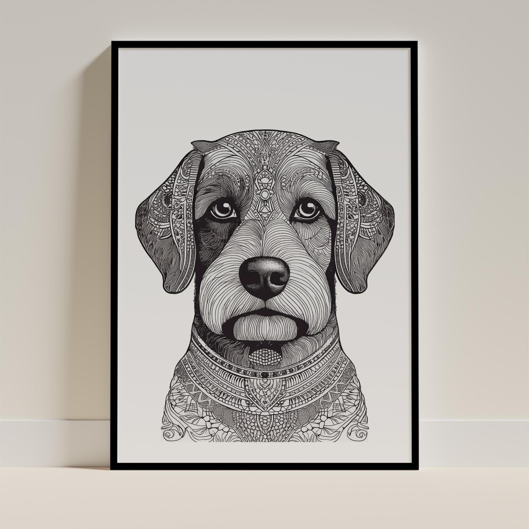 Havanese Mandala Black and White Dog Series image 0