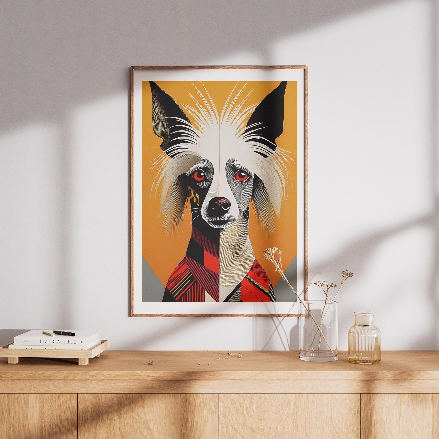Chinese Crested Geometric Orange Series image 8