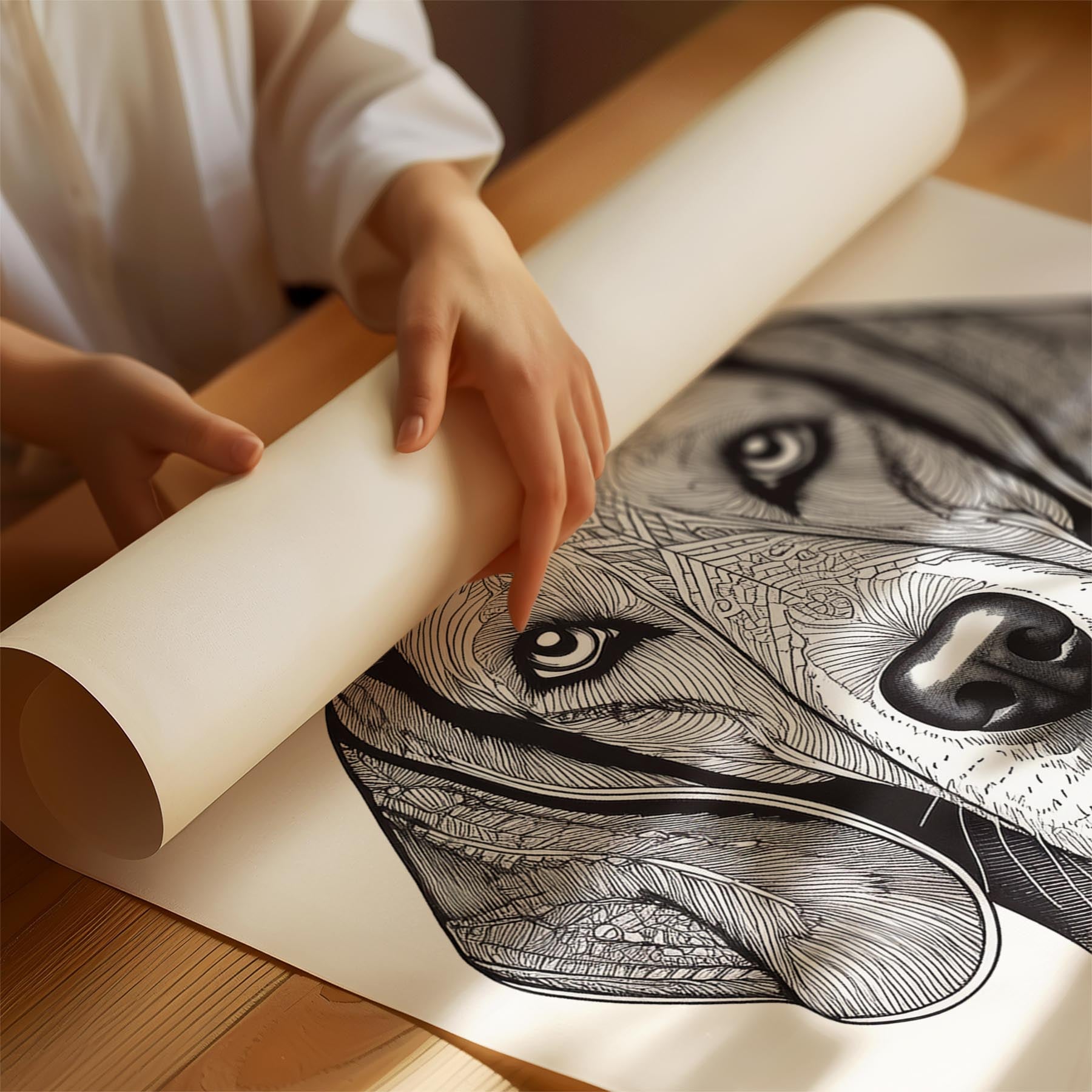 Bloodhound Mandala Black and White Dog Series image 1