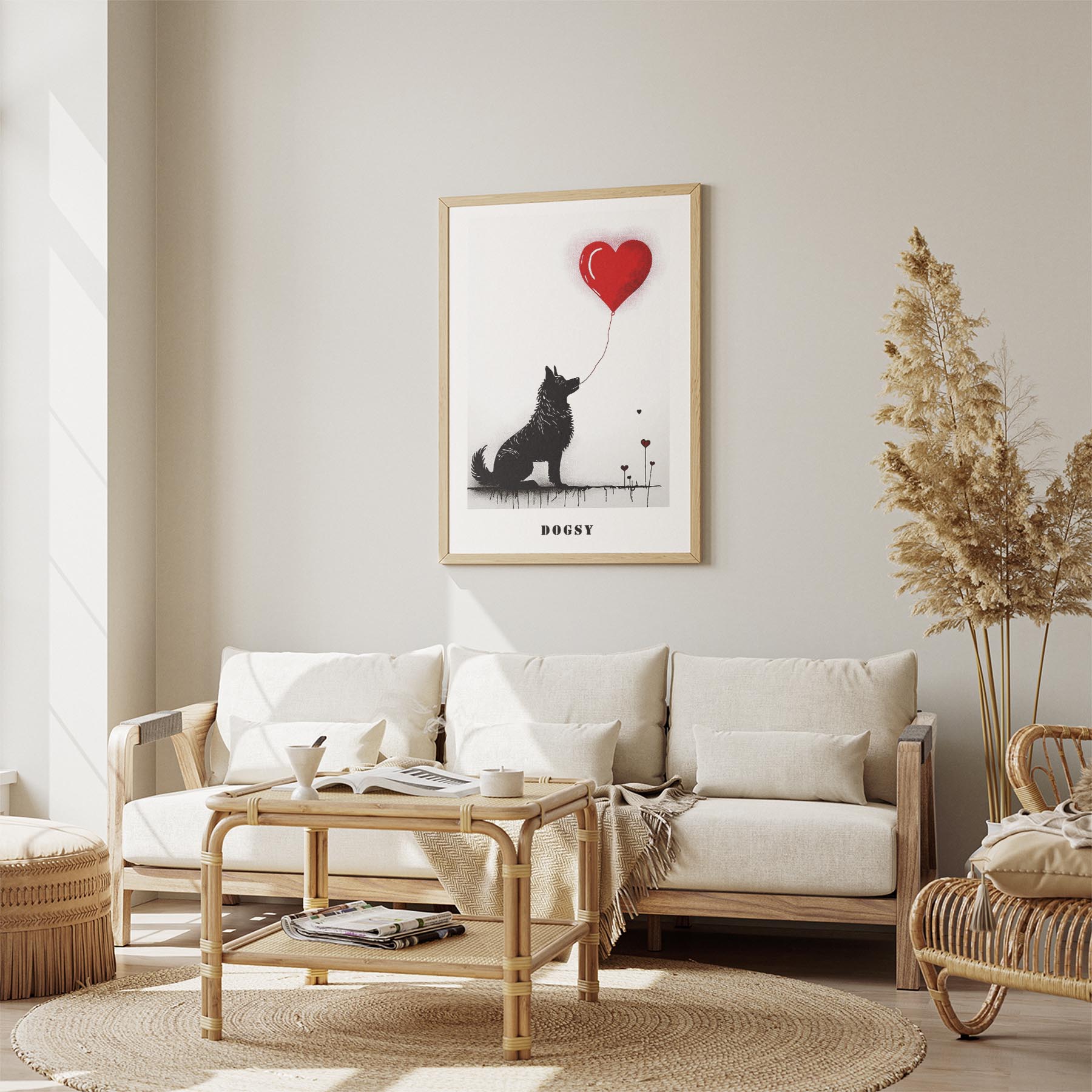 German Spitz DOGSY Series inspired by the Art of Banksy with text Dogsy image 2