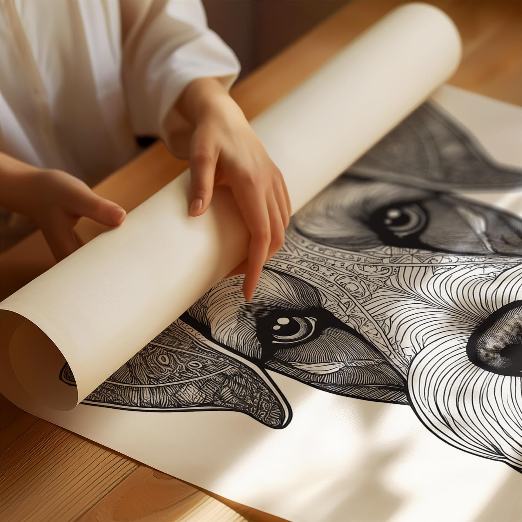 Schnauzer Mandala Black and White Dog Series image 1