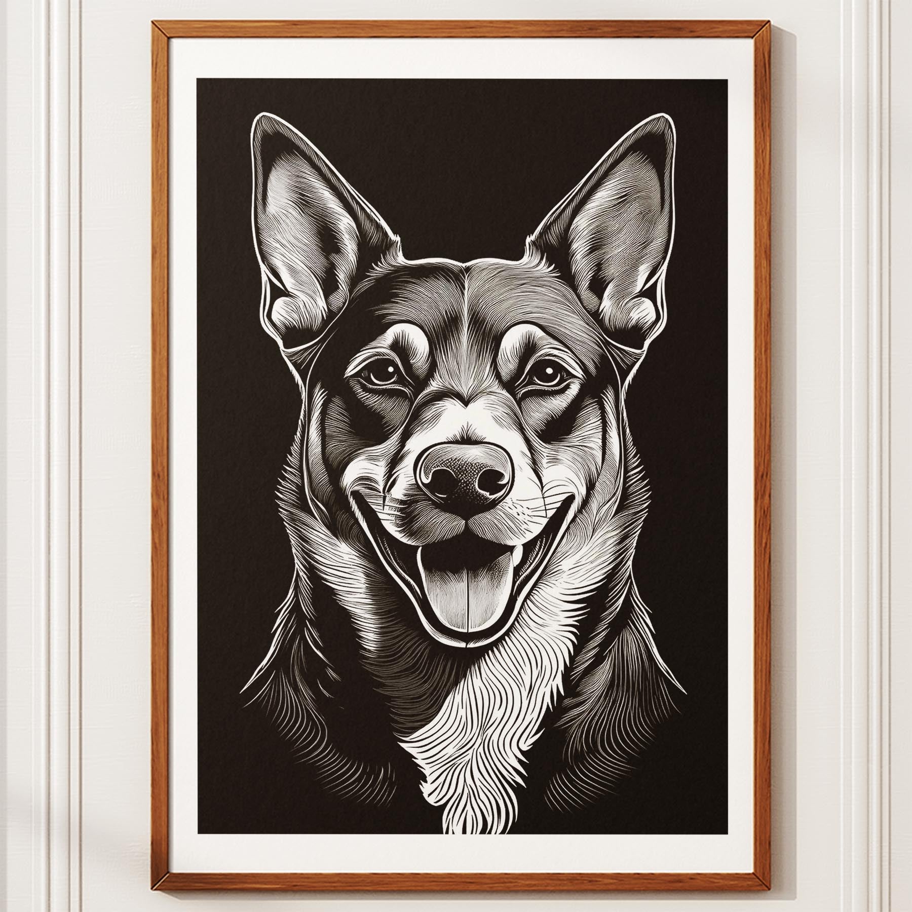 Kelpie Line Dog Series in Black and White image 10