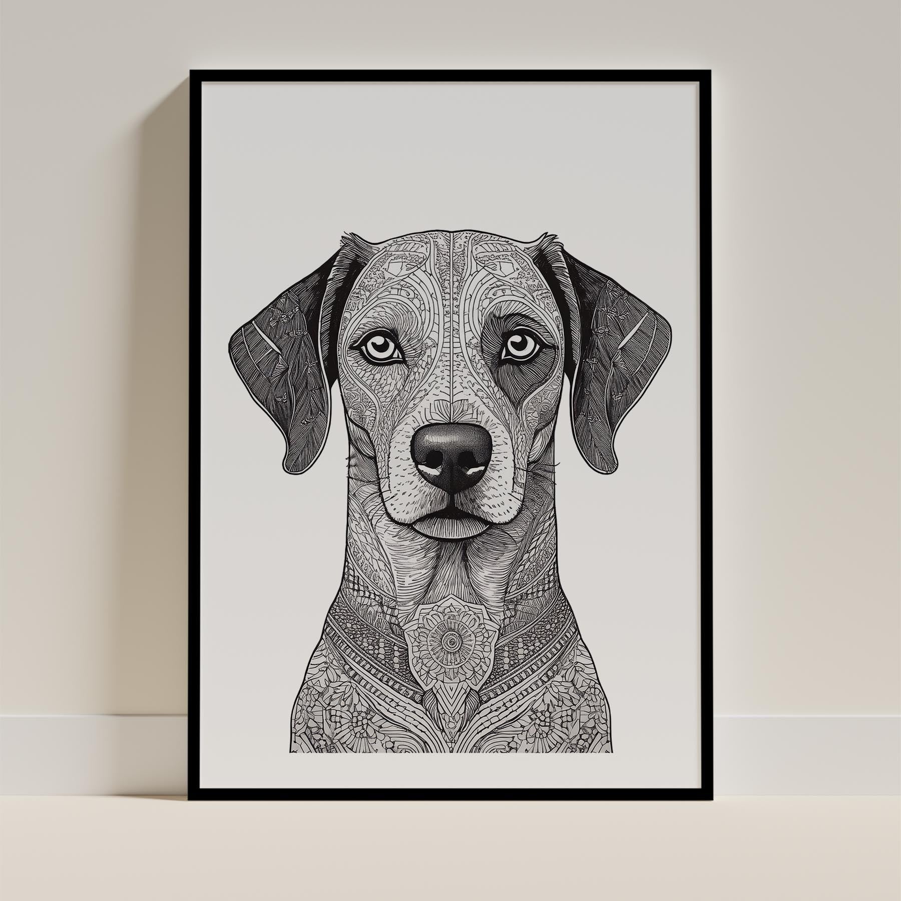 Dalmatian Mandala Black and White Dog Series image 0