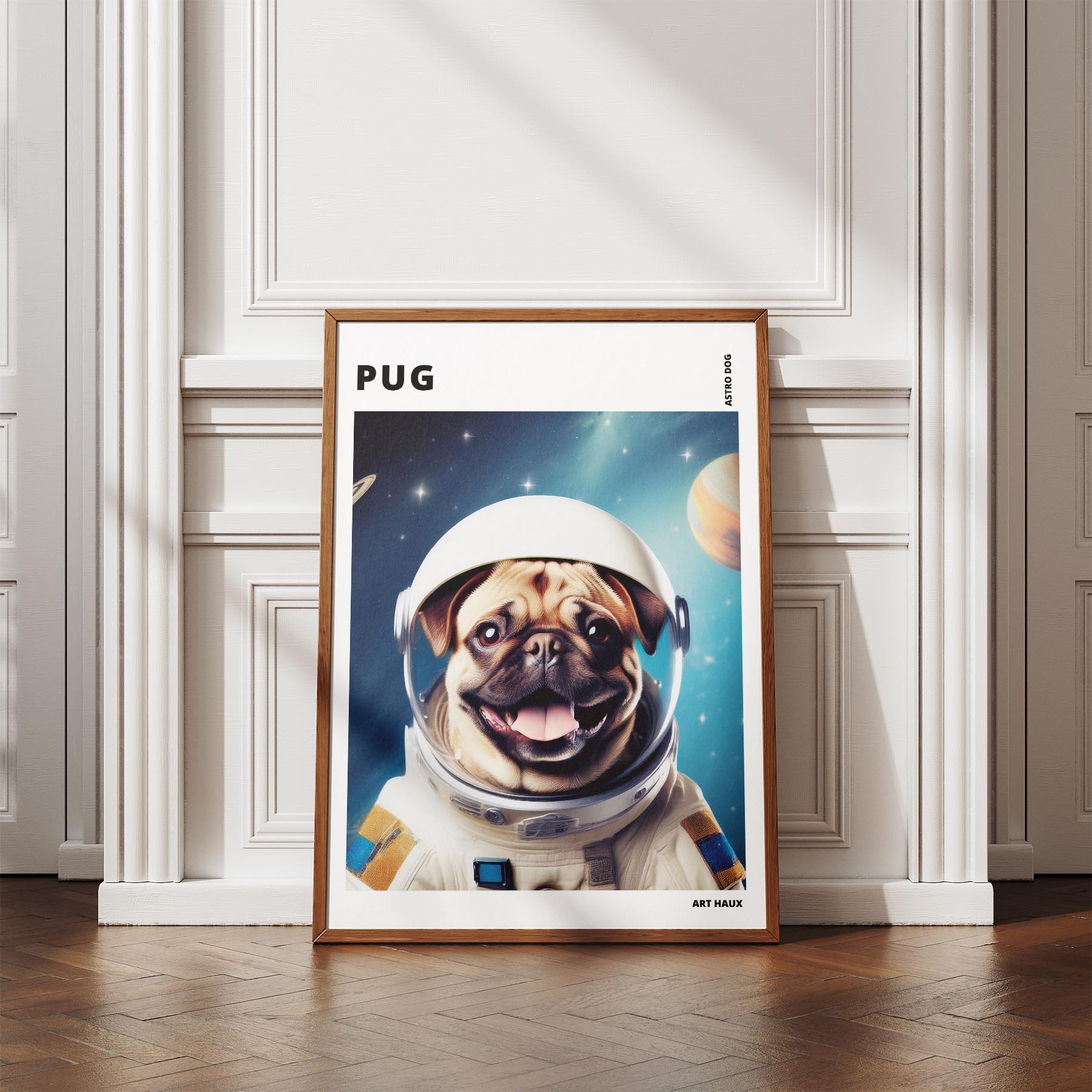 Pug Astronaut Dog Series with Text Astro Dog image 4