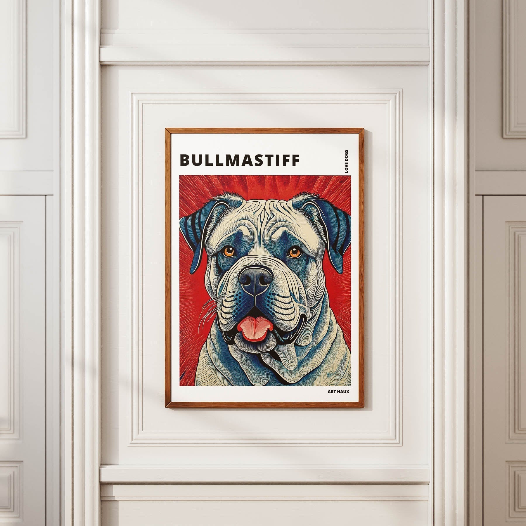 Bullmastiff Hokusai Japanese Inspired Dog Series with Text image 3