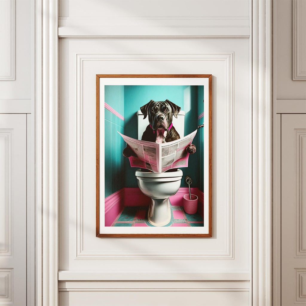 Neapolitan Mastiff Toilet Dogs PInk and Turquise image 3